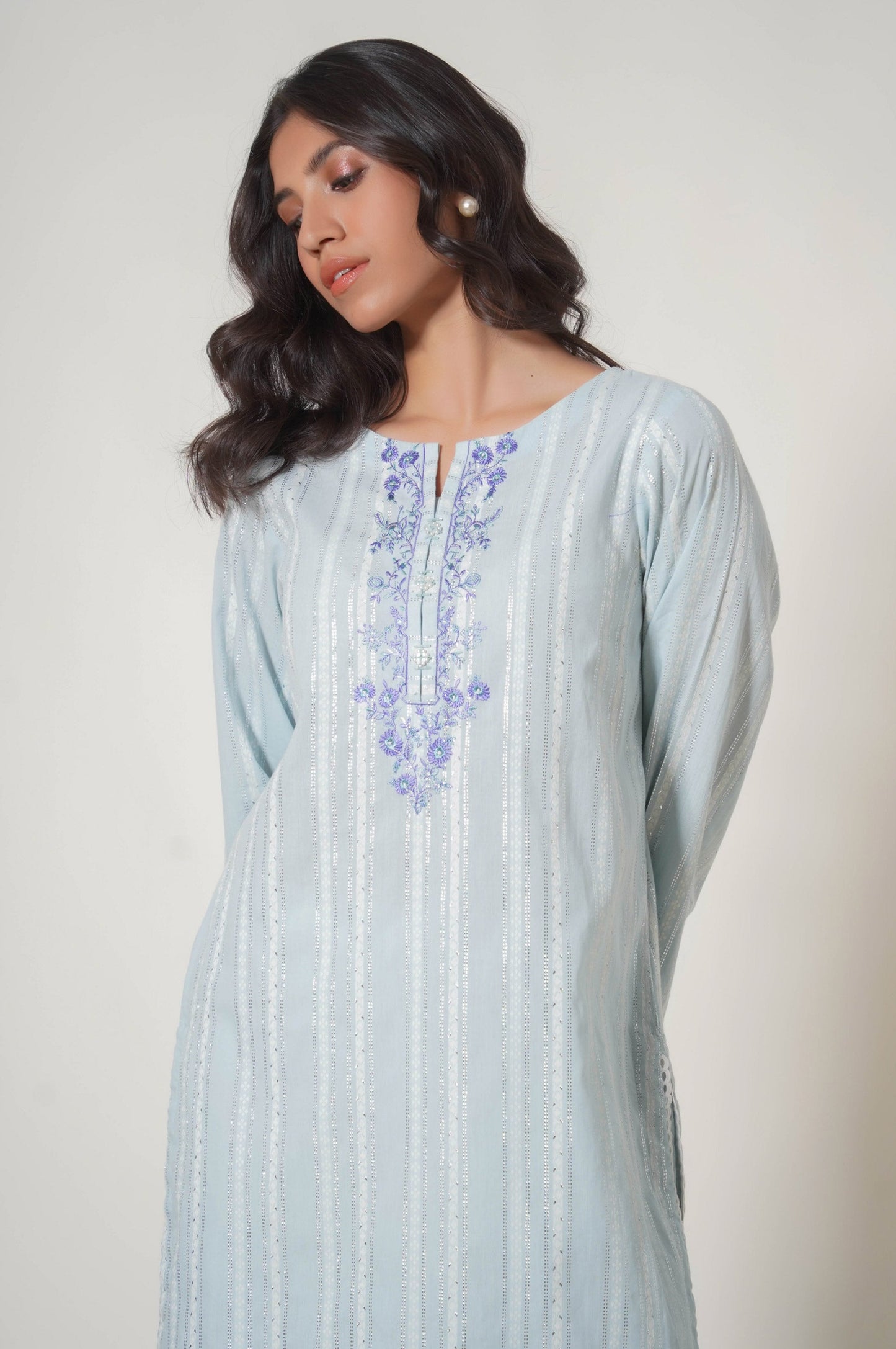 Stitched 1 Piece Embroidered Lorex Jacquard Shirt