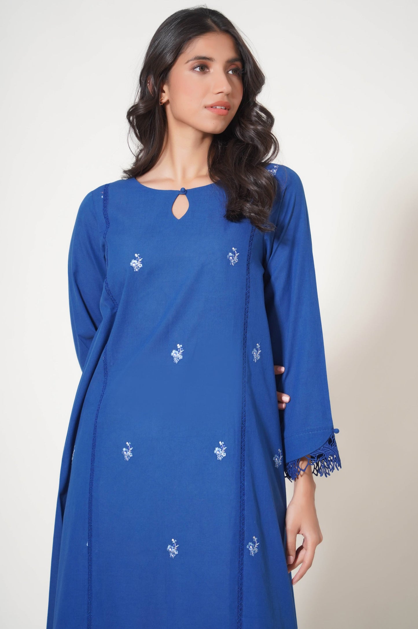 Stitched 1 Piece Embroidered Cambric Shirt