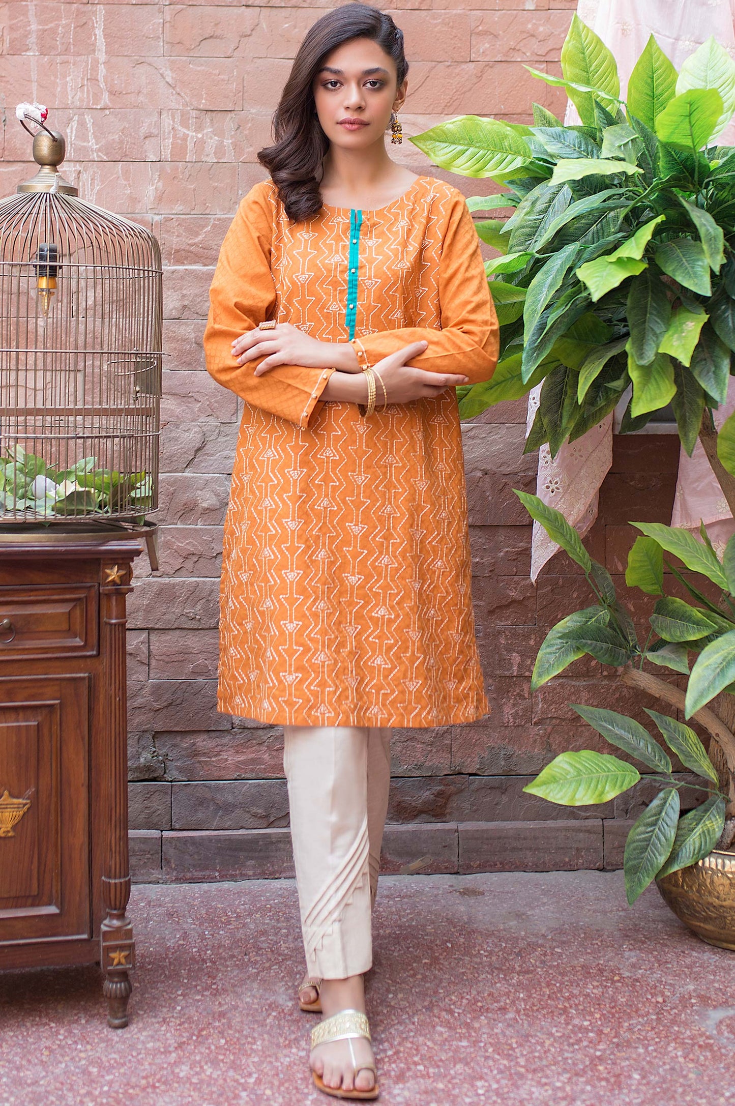 Stitched 1 Piece Self Jacquard Shirt