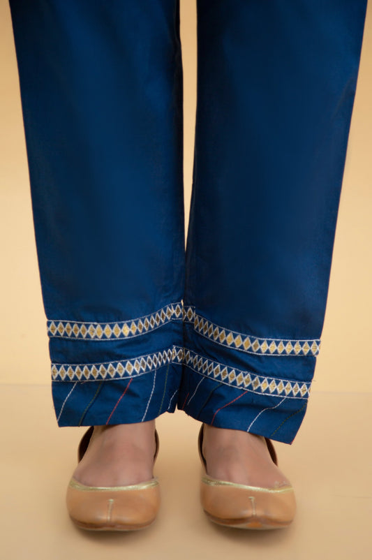 Basic Cambric Cigarette Pants - Midnight Blue