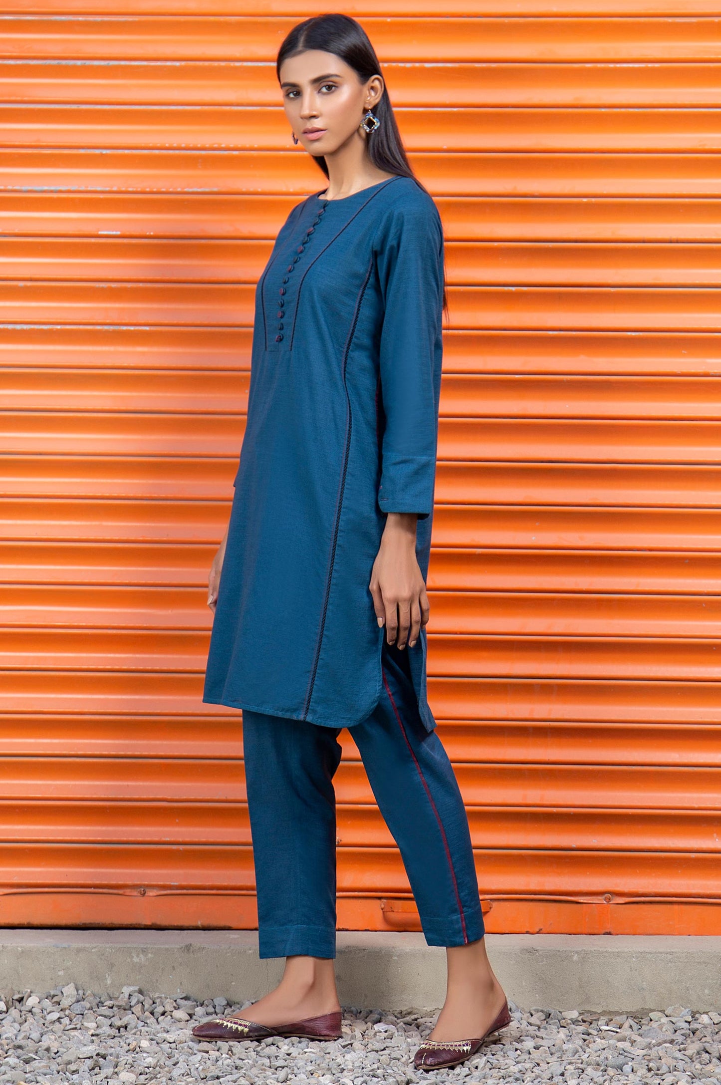 Stitched 2 Piece Embellished Khaddar Suit