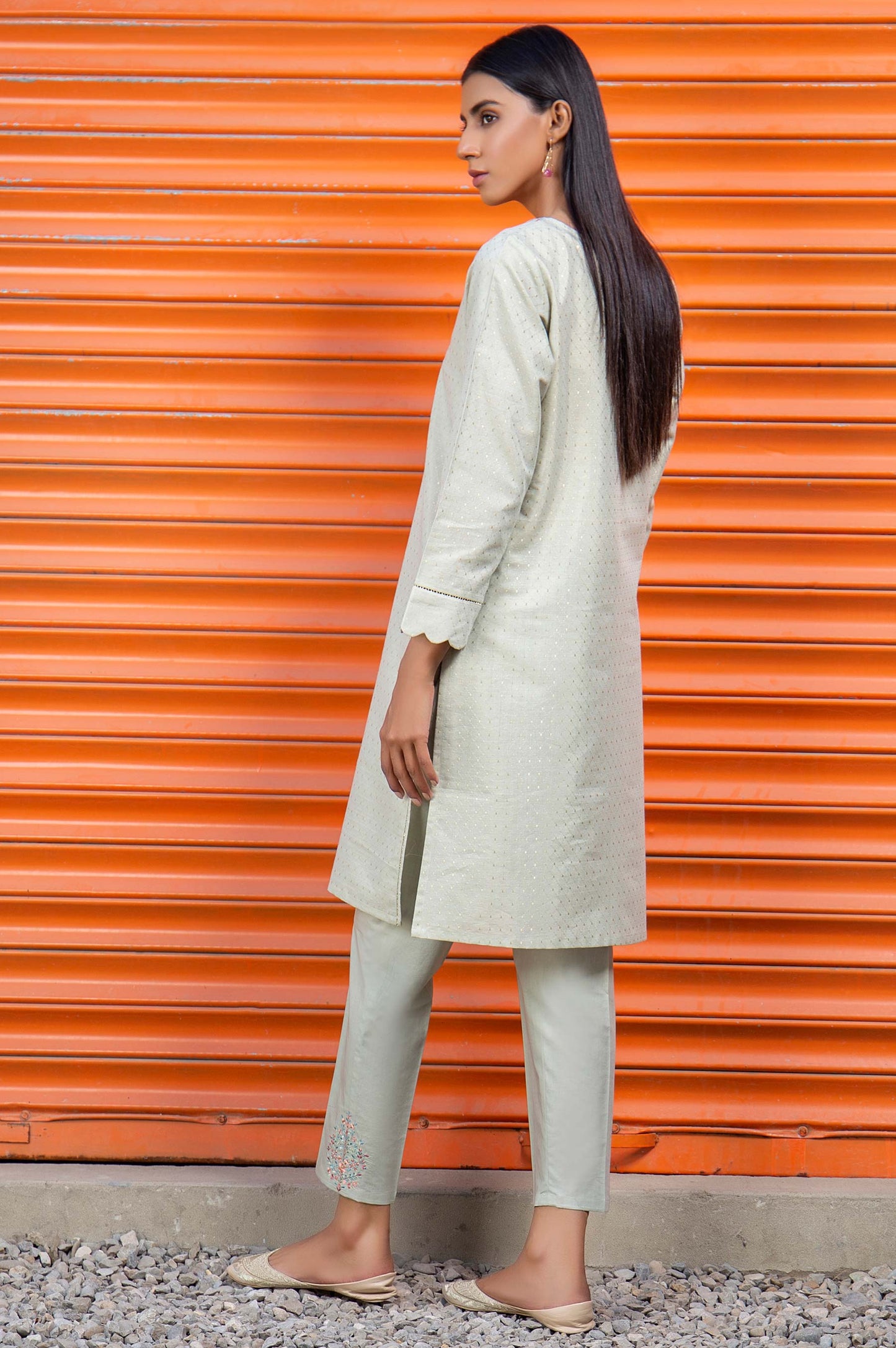Stitched 2 Piece Embroidered Mesuri Suit