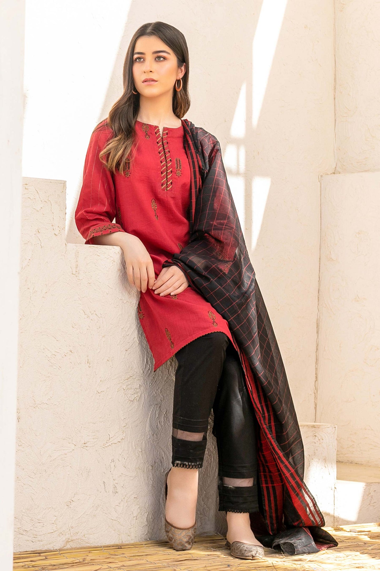 Stitched 2 Piece Cotton Slub & Yarn Dyed Suit