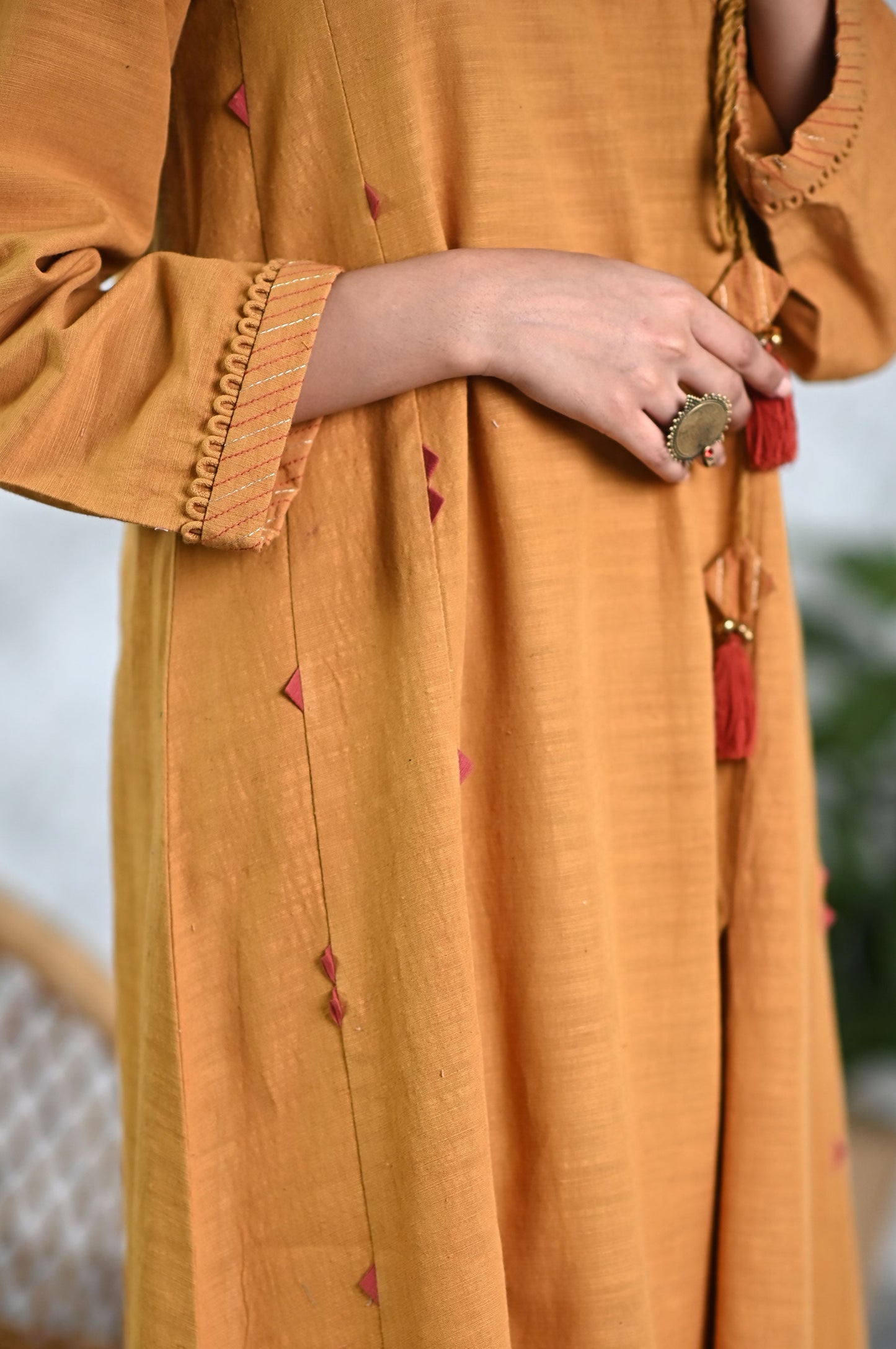 Stitched 2Pc Embellished Khaddar Shirt & Bottom