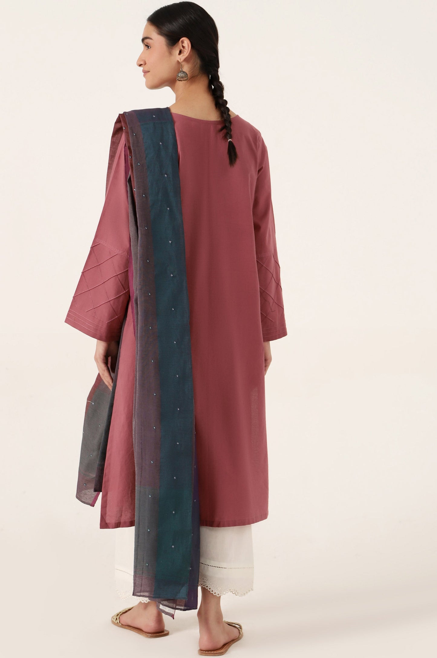 Stitched 2 Piece Embroidered Cambric Suit