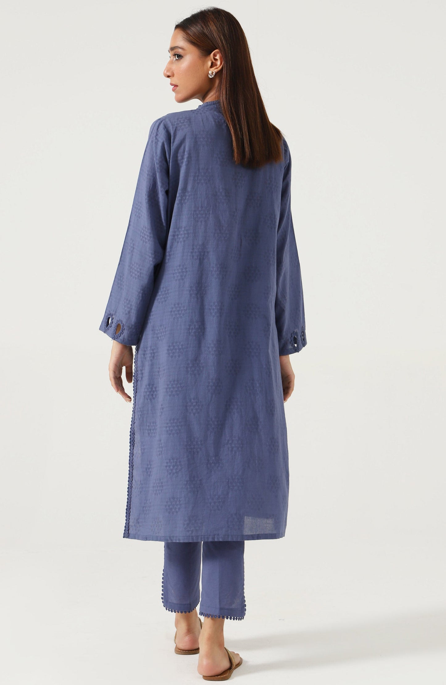 Stitched 2 Piece Embroidered Dobby Suit