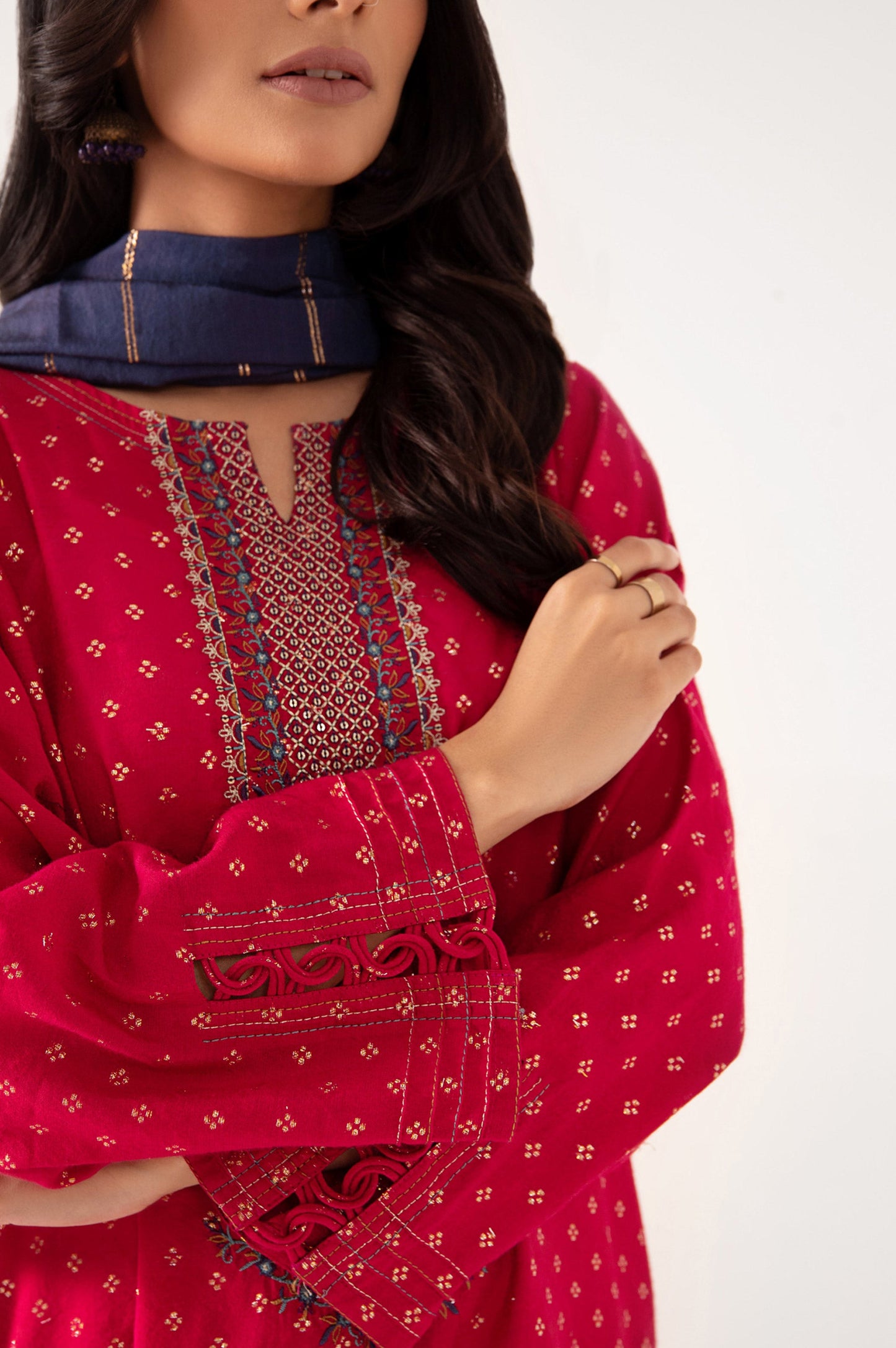 Stitched 2 Piece Embroidered Jacquard Suit