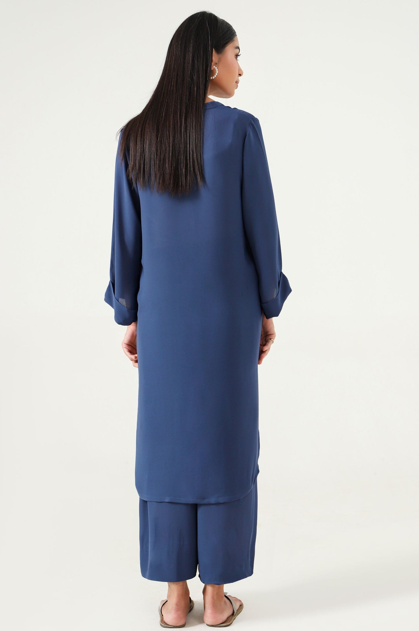 Stitched 2 Piece Embroidered Crepe Suit