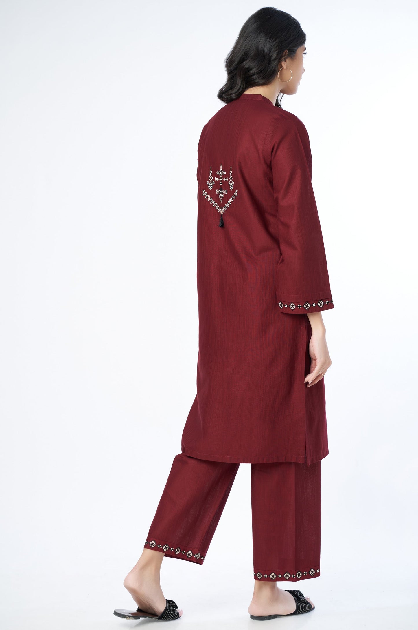 Stitched 2 Piece Embroidered Khaddar Suit