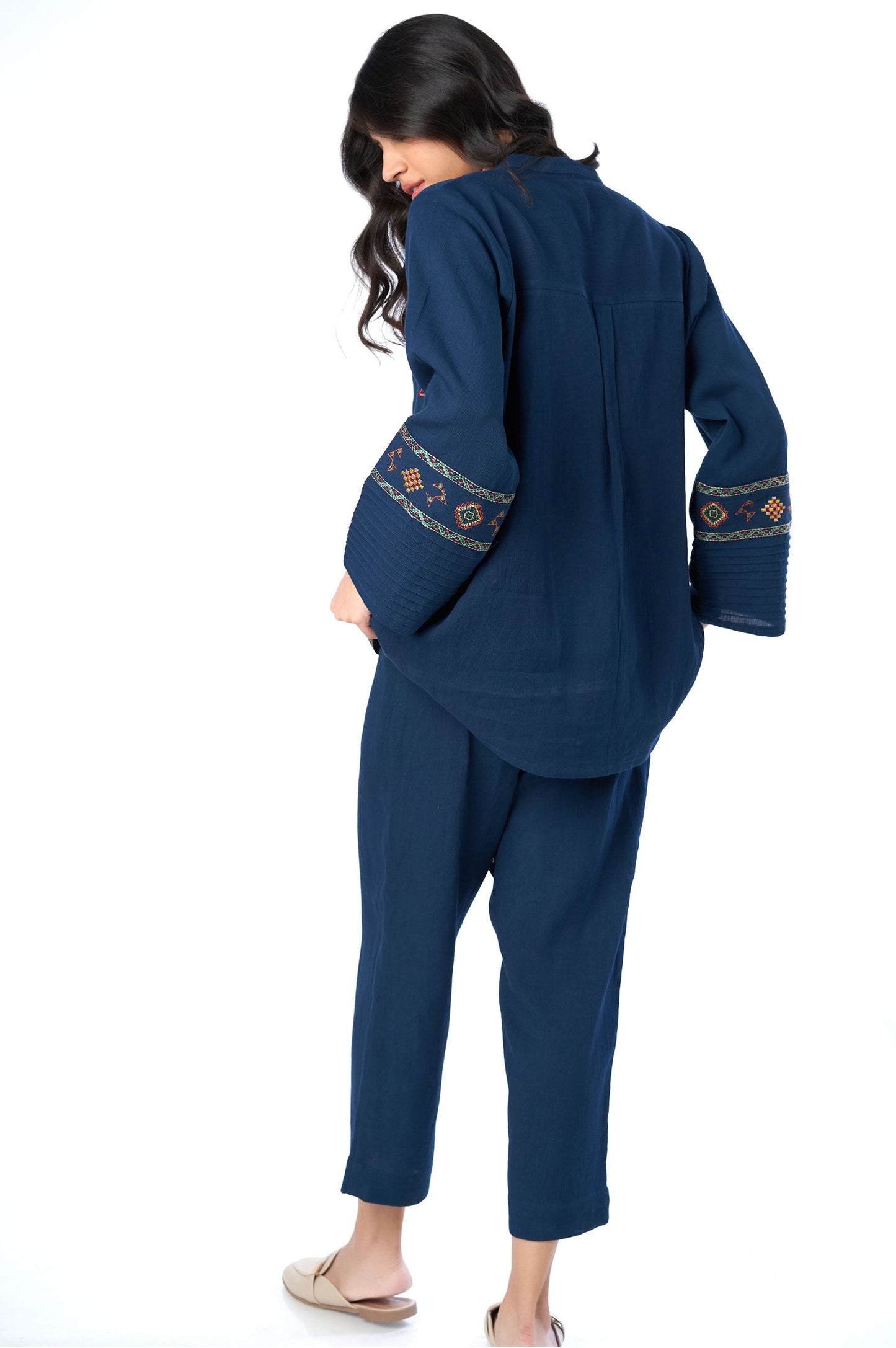 Stitched 2 Piece Embroidered Cottel Co-ord Set