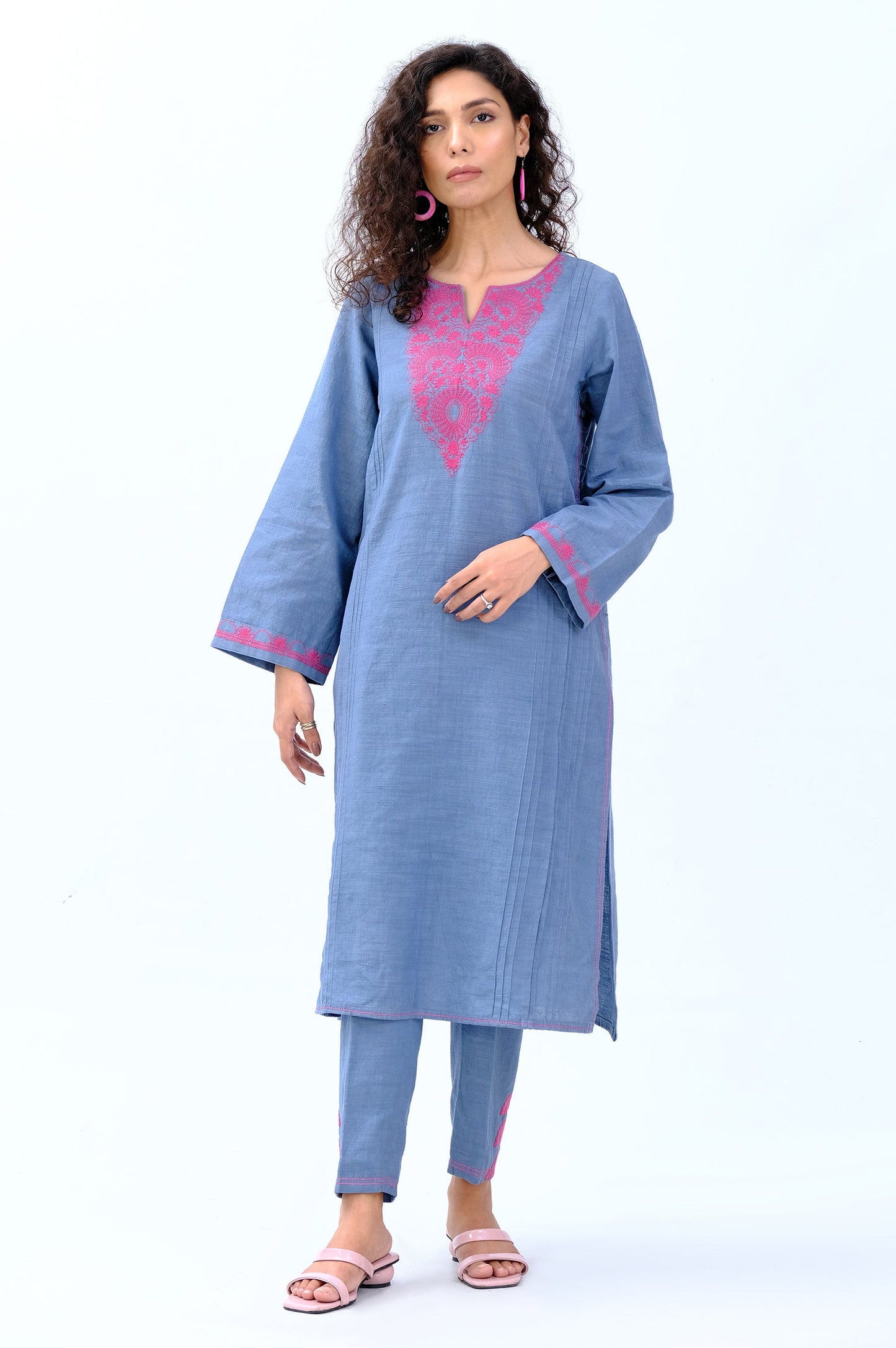 Stitched 2 Piece Embroidered Khaddar Suit