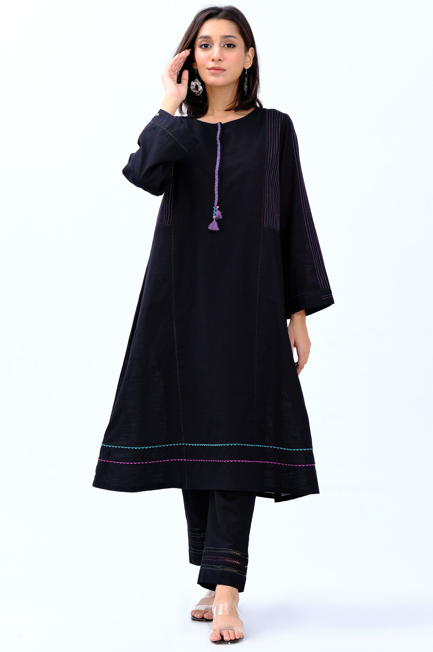 Stitched 2 Piece Stylized Khaddar Suit