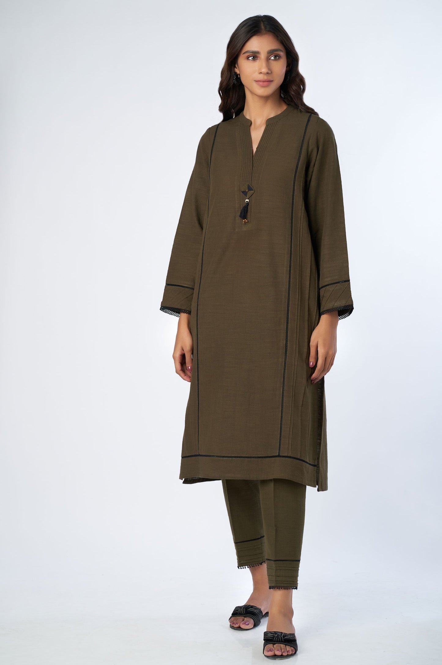 Stitched 2 Piece Stylized Khaddar Suit