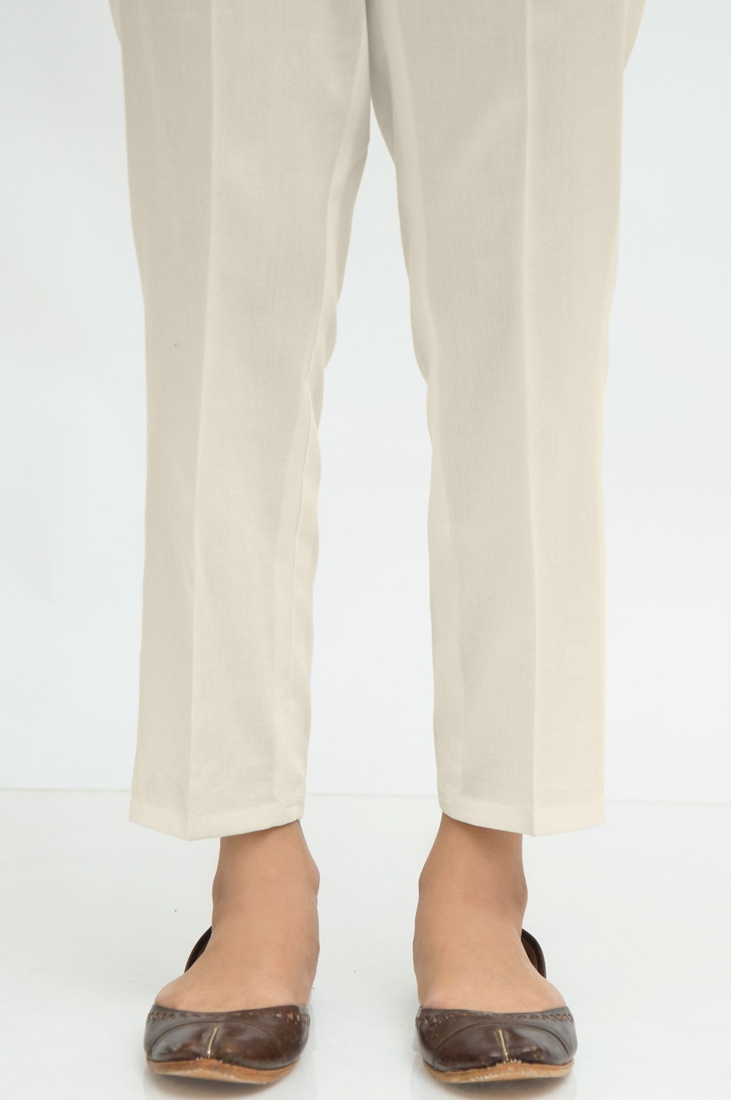 Basic Cottel Cigarette Pants - Off White