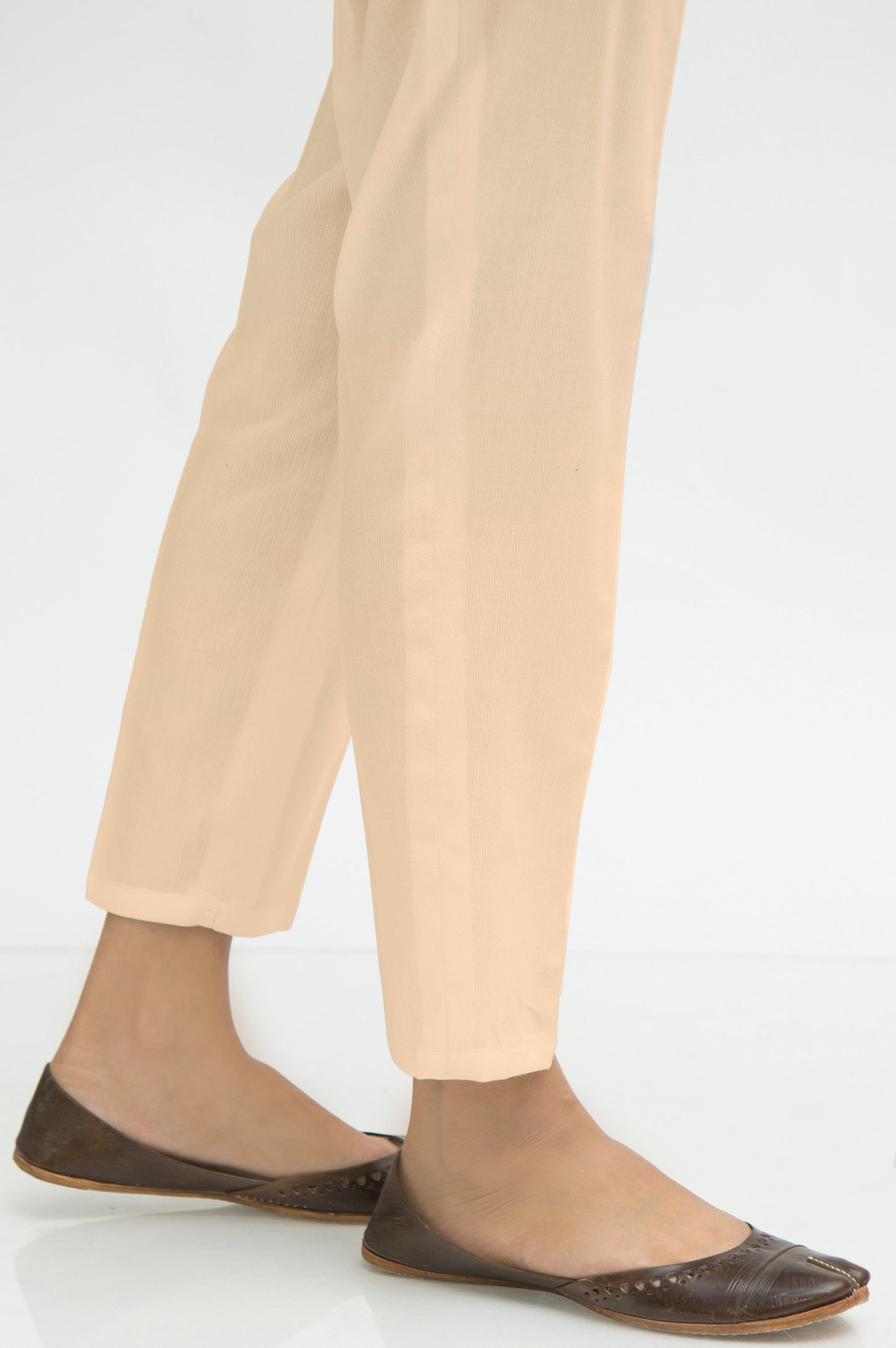 Basic Cottel Cigarette Pants - Beige