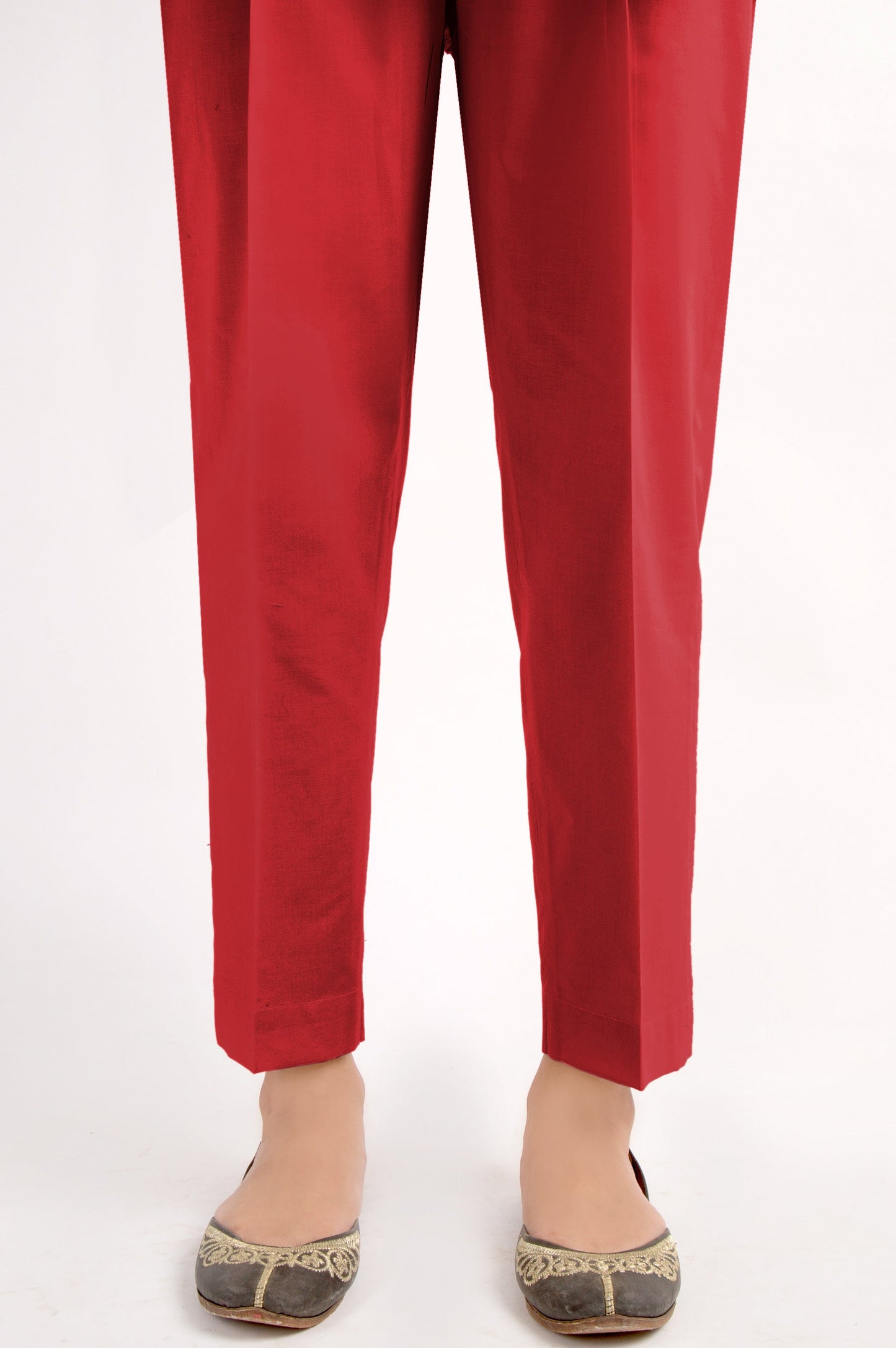 Unstitched Cambric Bottom - Maroon