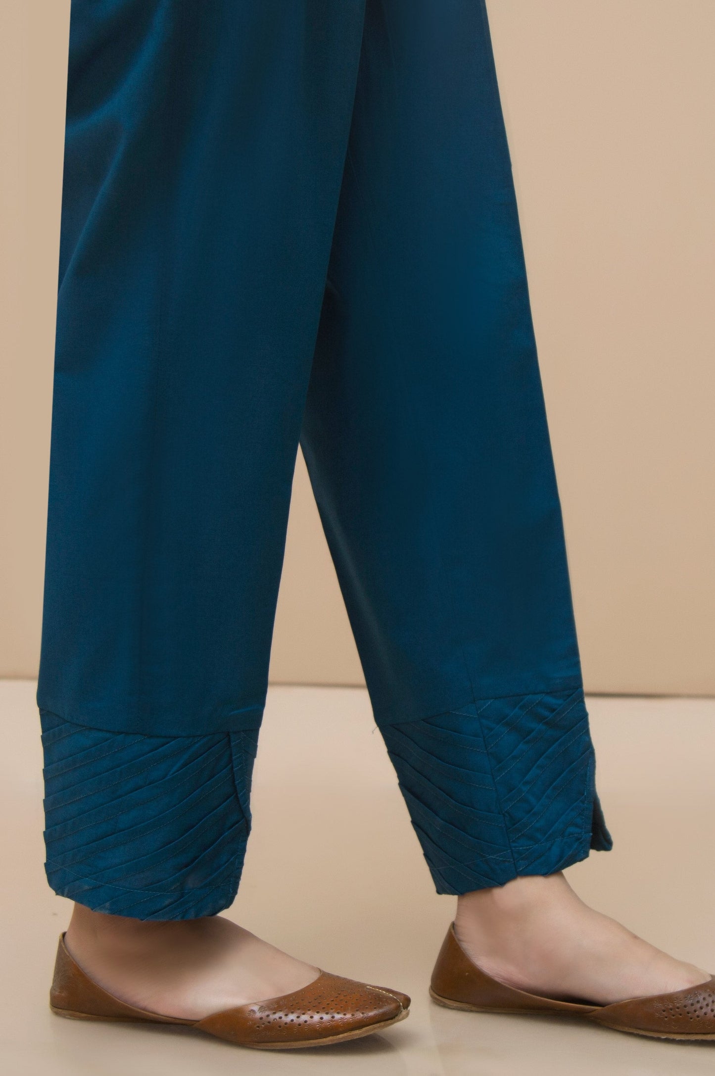 Embellished Cambric Cigarette Pants - Teal