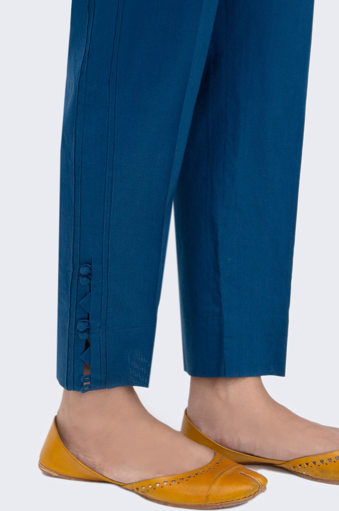 Embrellished Cambric Cigarette Pants - Blue