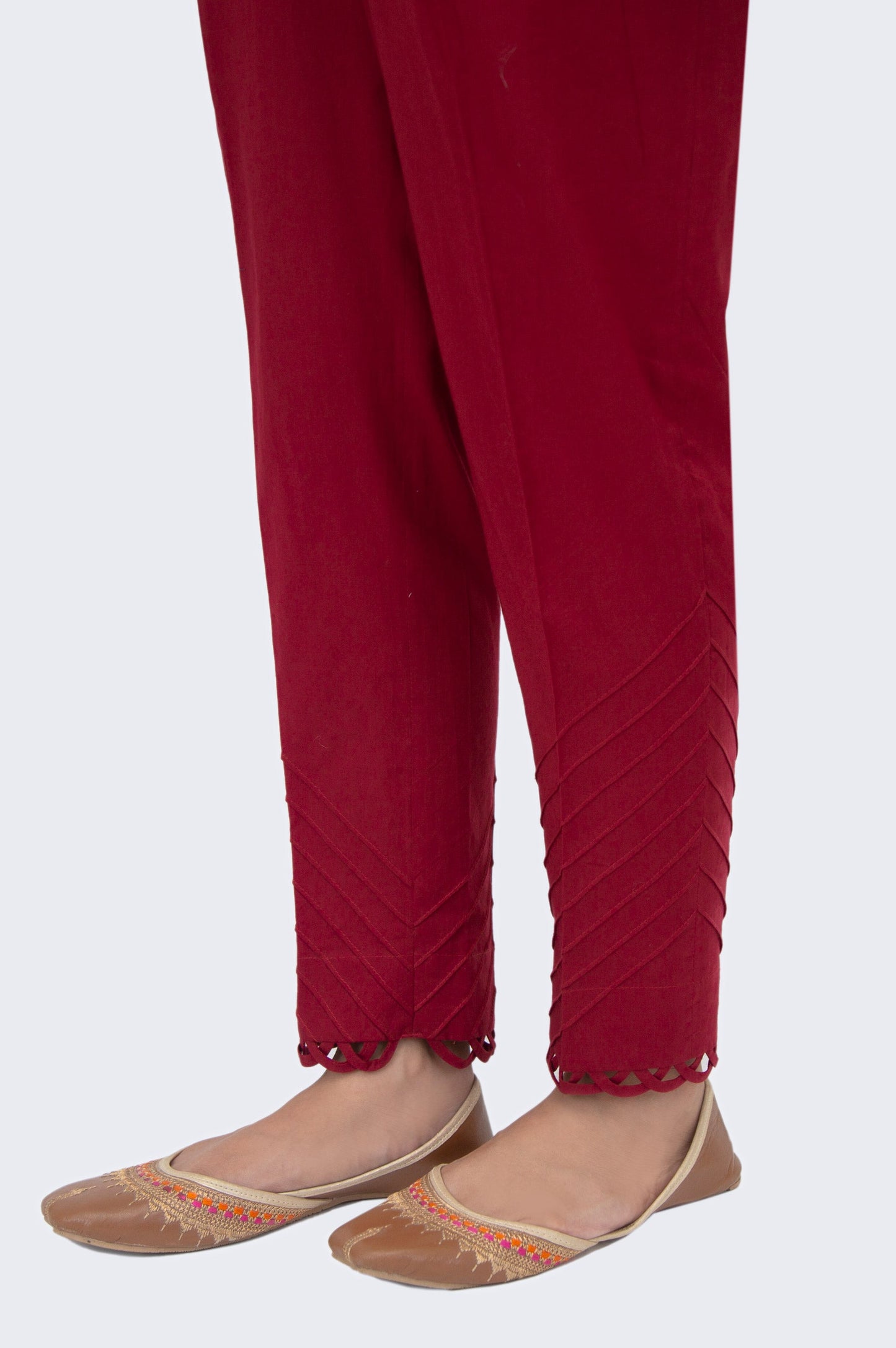 Stylized Cambric Cigarette Pants  - Red