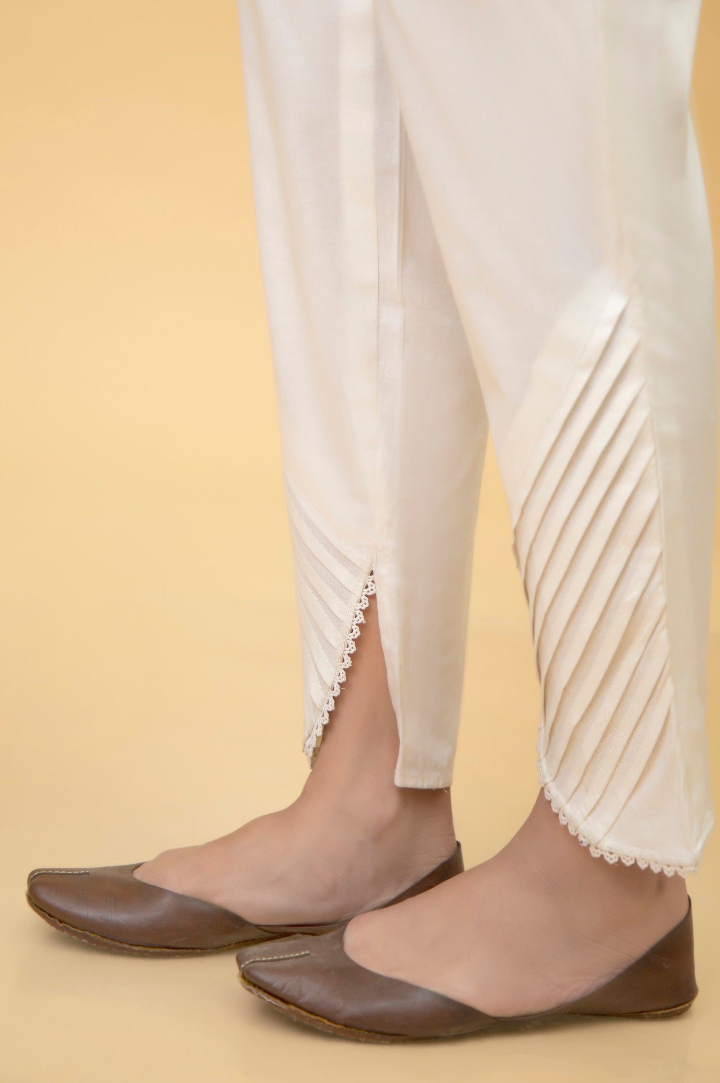 Stylized Cambric Cigarette Pants - Off-White