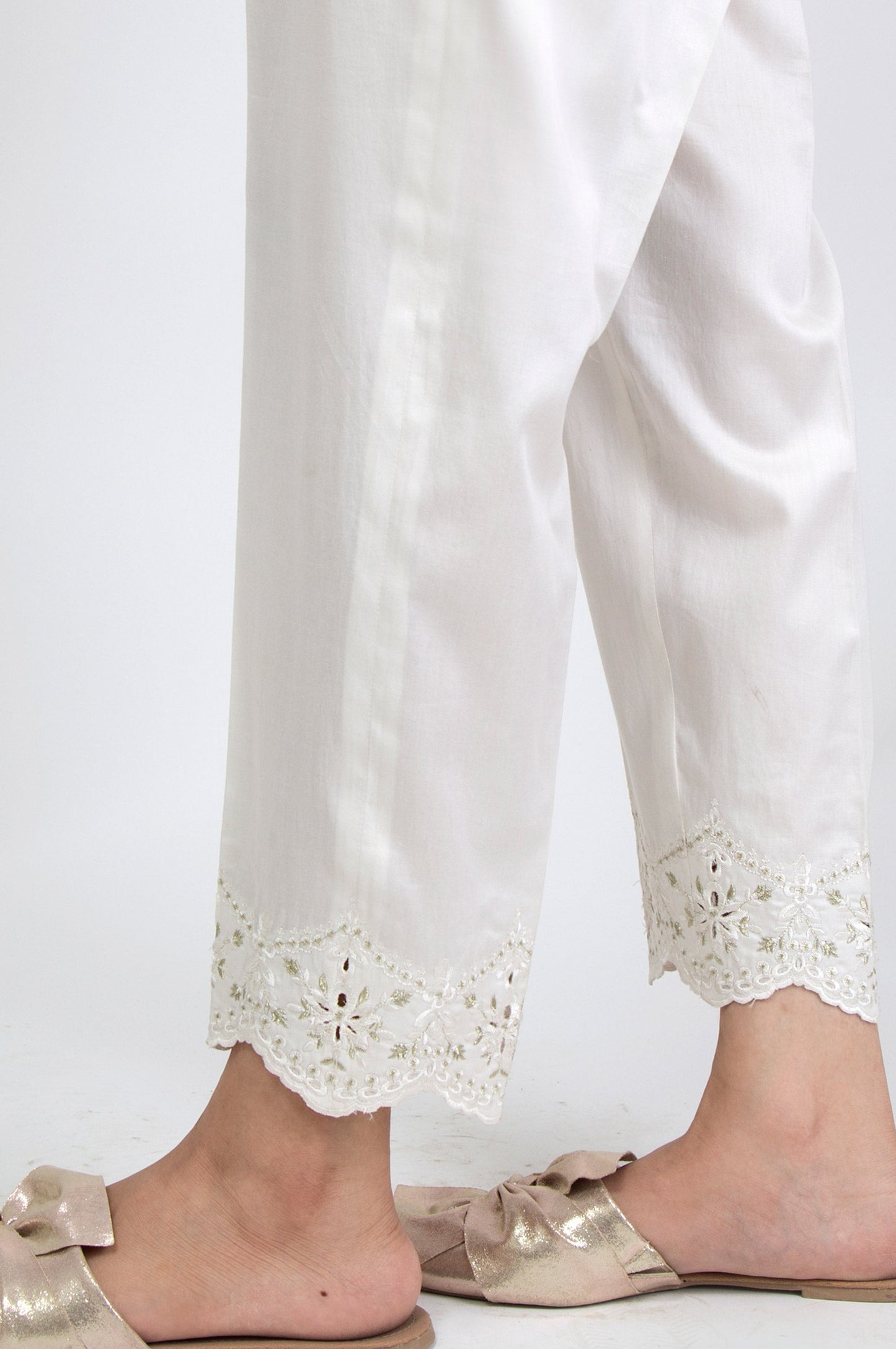Embroidered Pants Satin