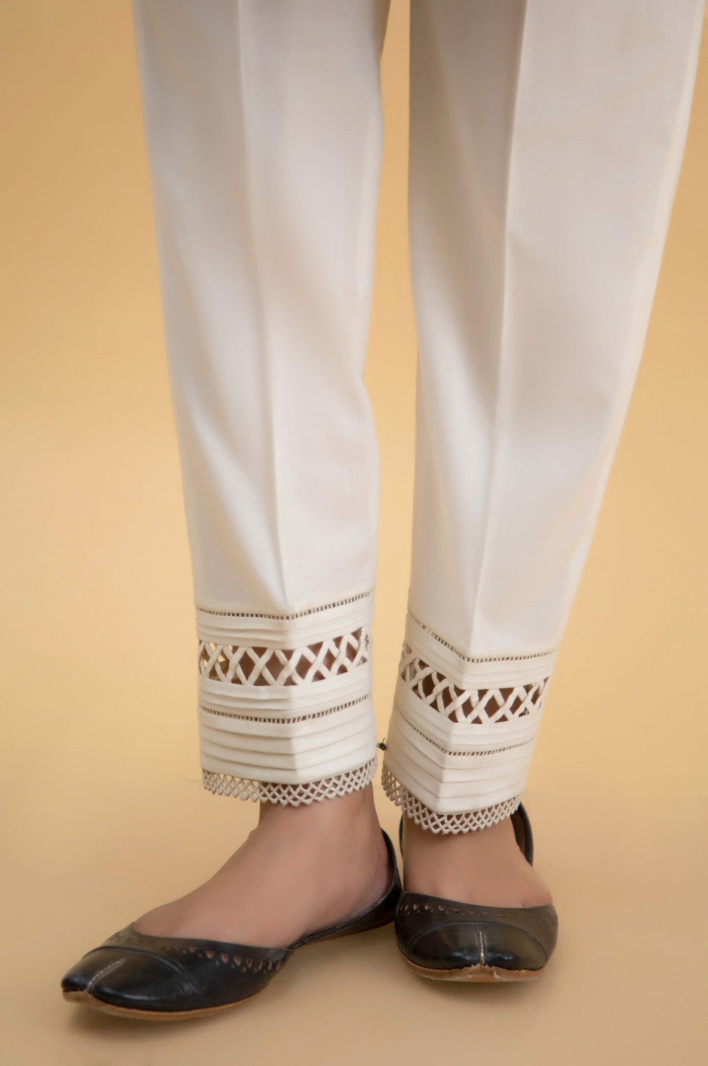 Embroidered Cambric Cigarette Pants