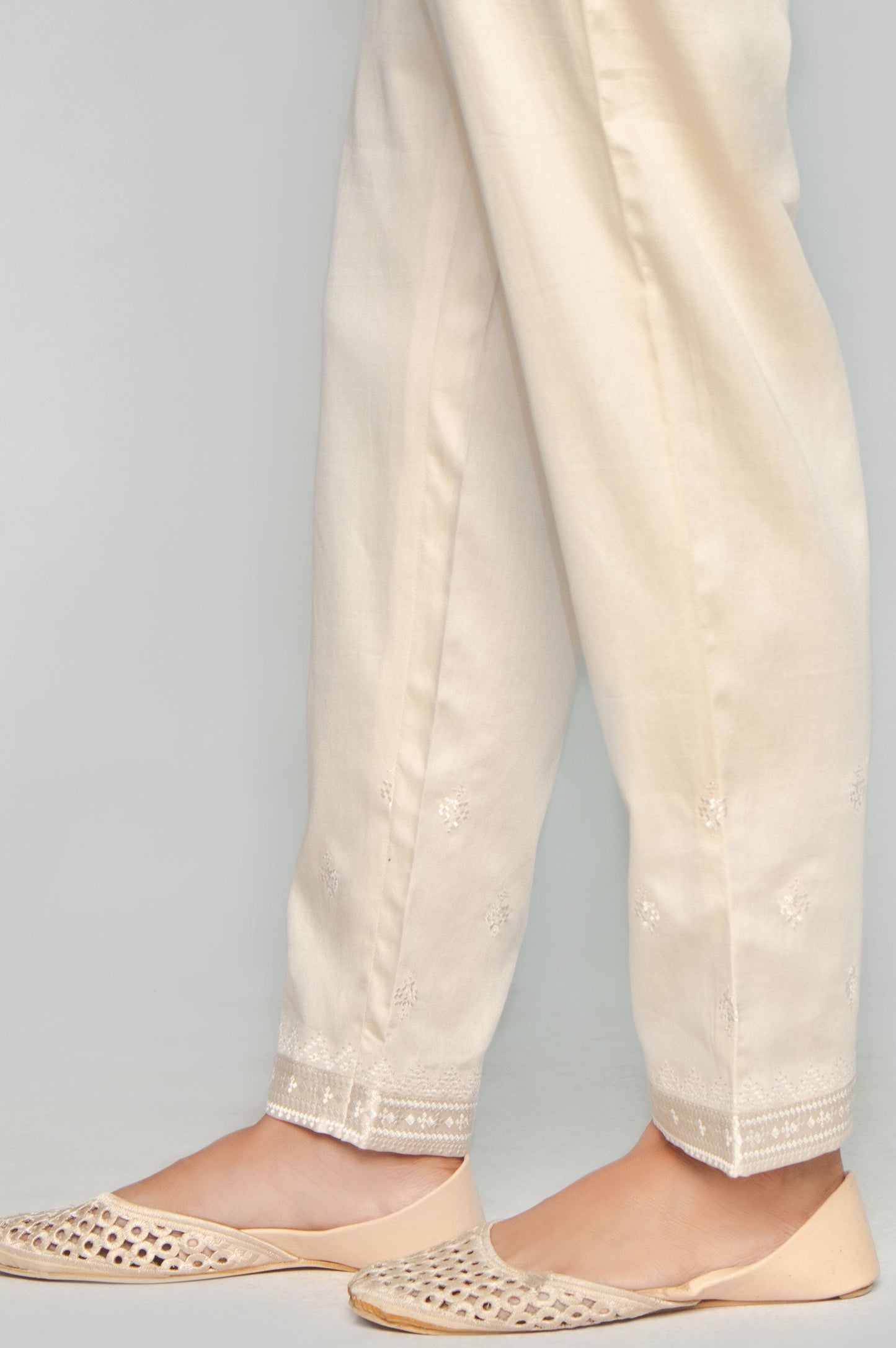Embroidered Cigarette Pants