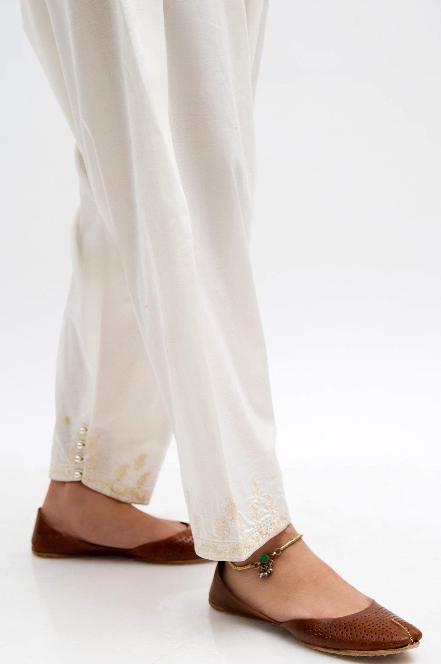 Embroidered Shalwar - Off-White