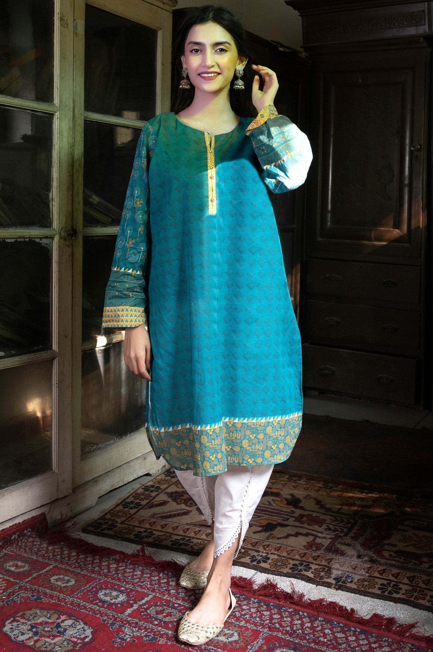 Unstitched 1 Piece  Printed Cambric