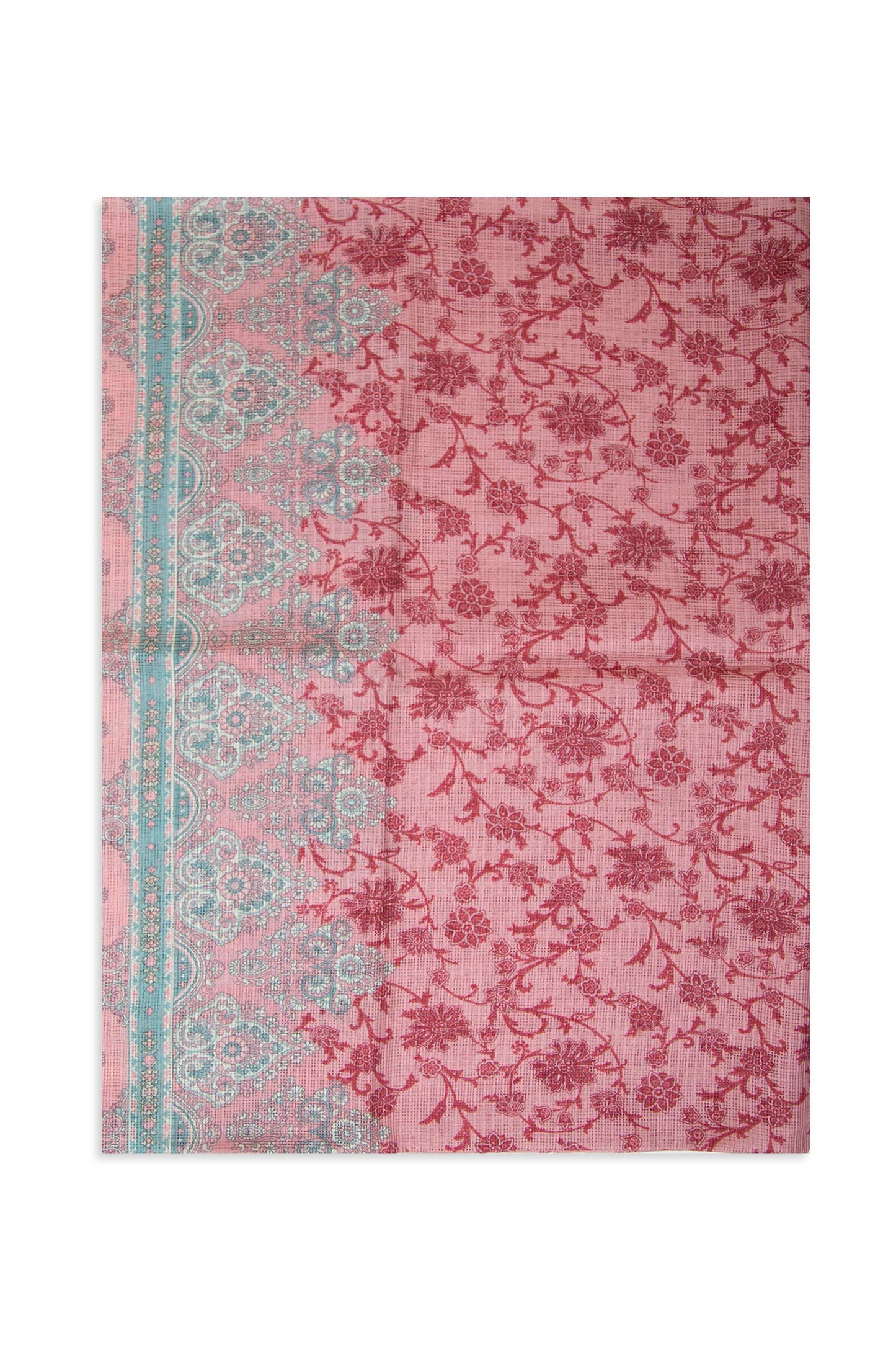 Printed Kotta Cotton Dupatta - Pink