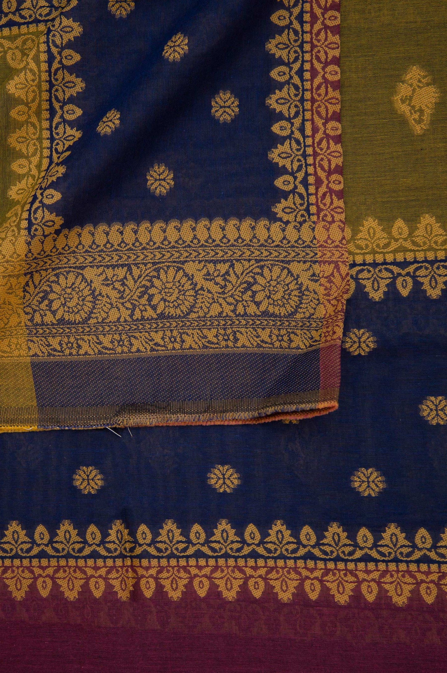 Printed Voil Slub Dobby Dupatta - Teal