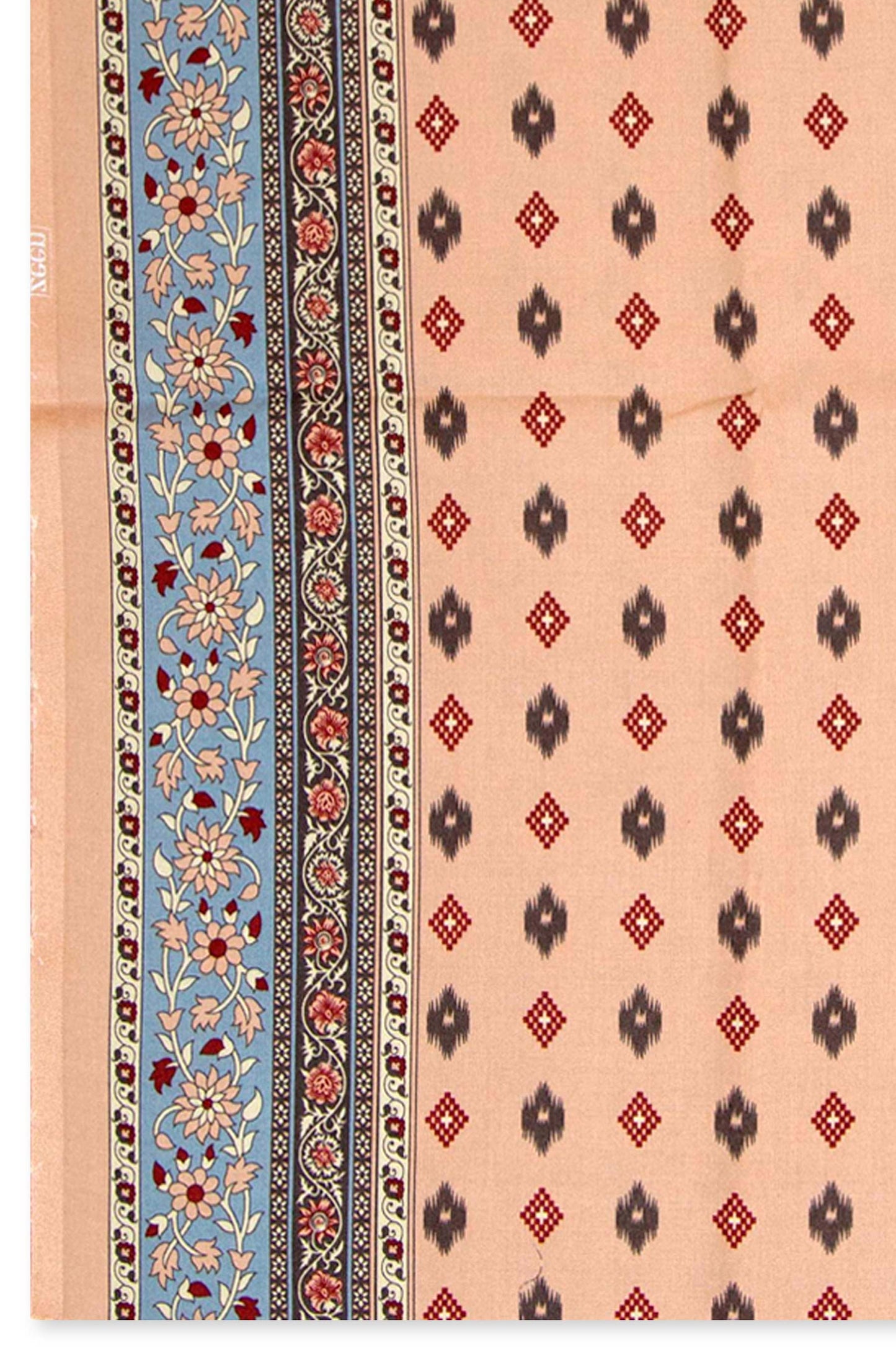 Printed Linen Viscose Dupatta - Peach