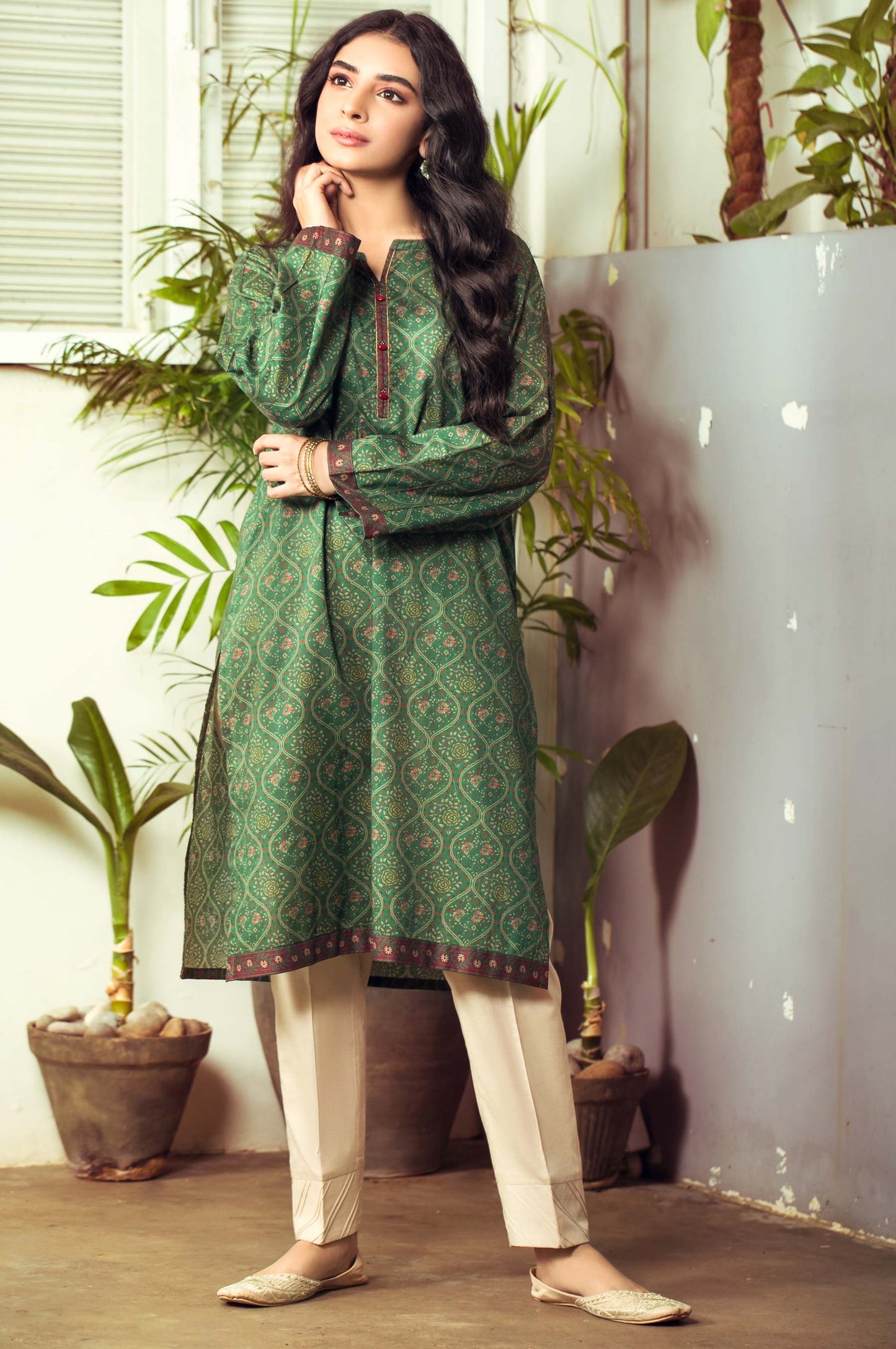 Unstitched 1 Piece Digital Printed Cambric Shirt