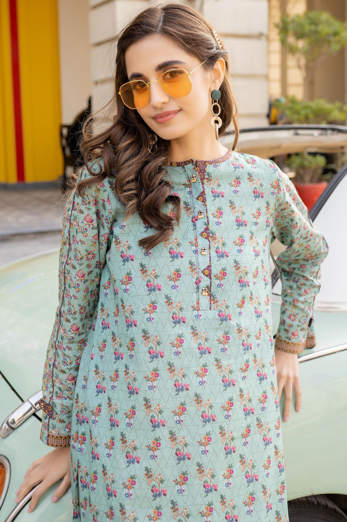Unstitched 1 Piece Digital Printed Lawn Shirt