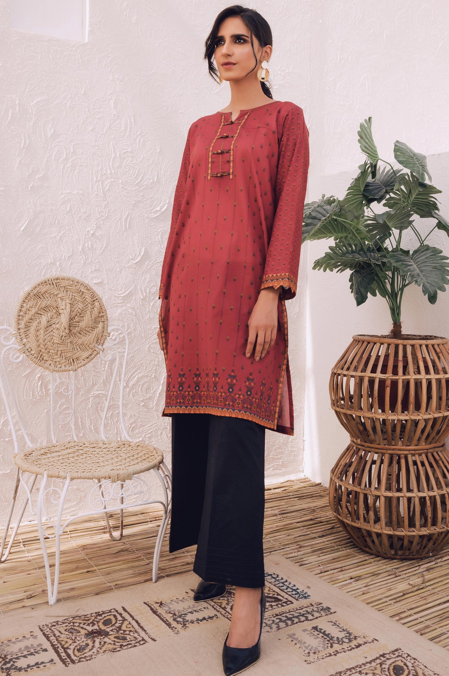 Unstitched 1 Piece Digital Printed Doria Lawn Shirt