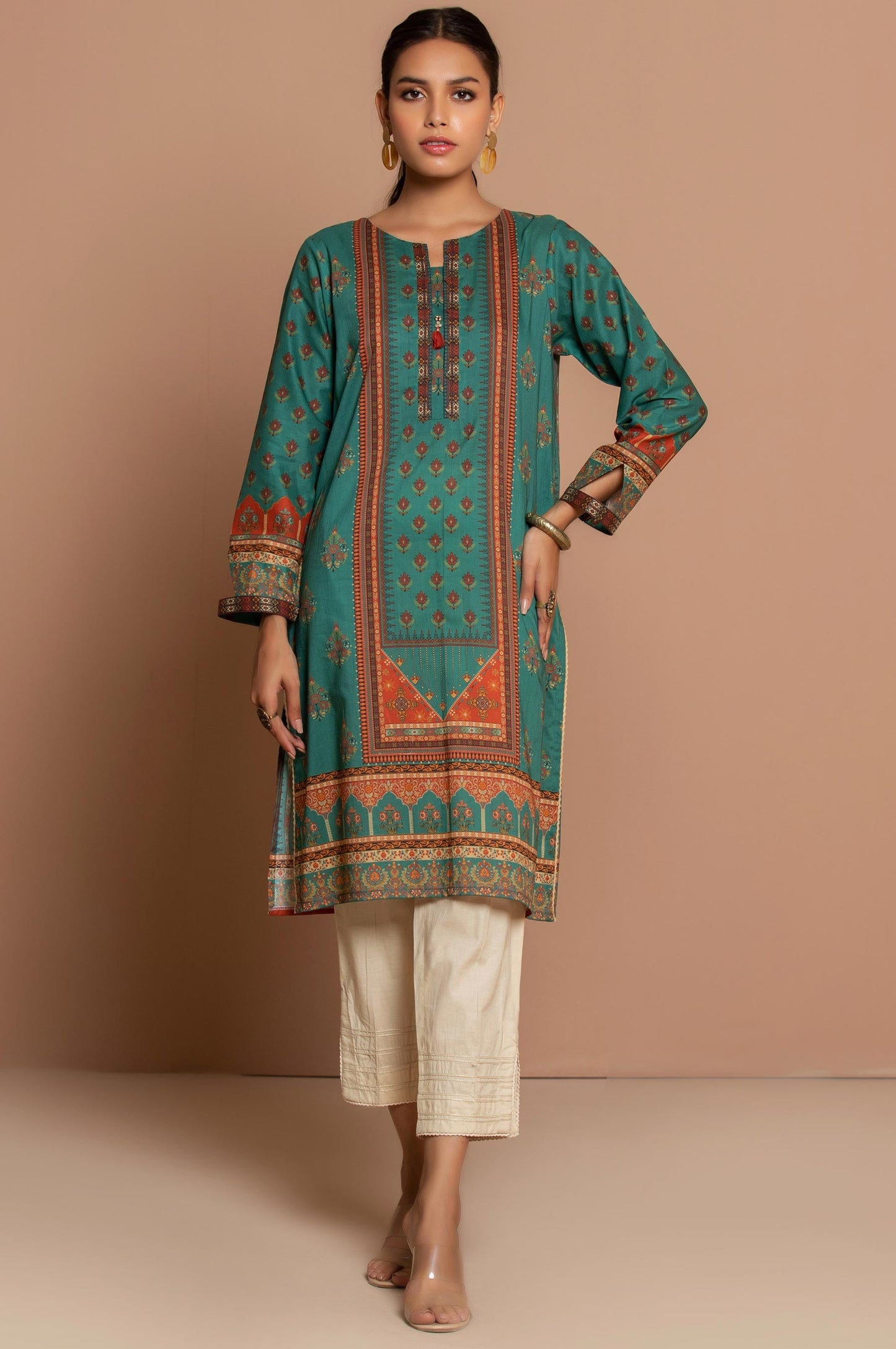 Unstitched 1 Piece Digital Printed Cambric Shirt