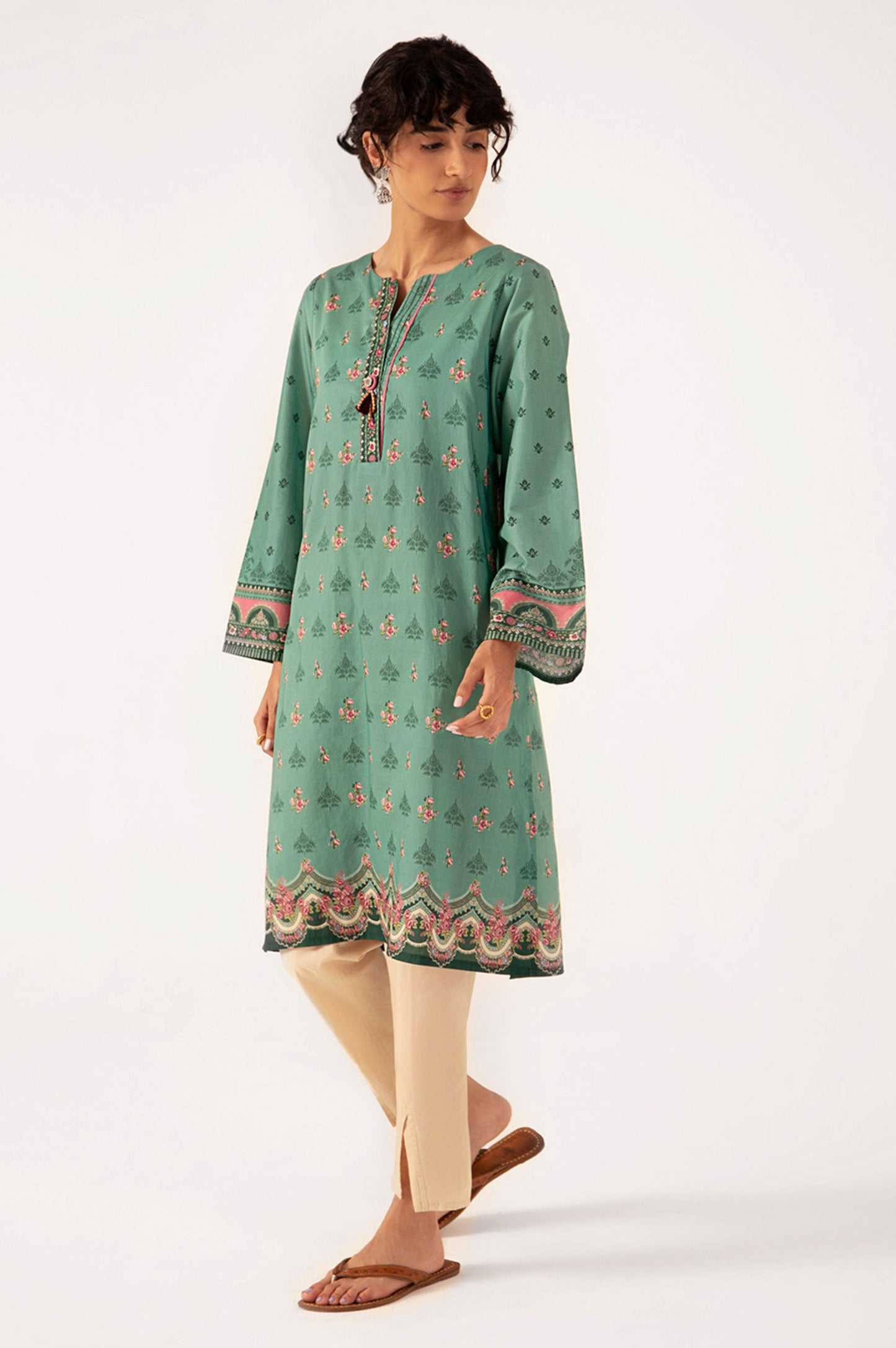 Unstitched 1 Piece Digital Printed Lawn Shirt