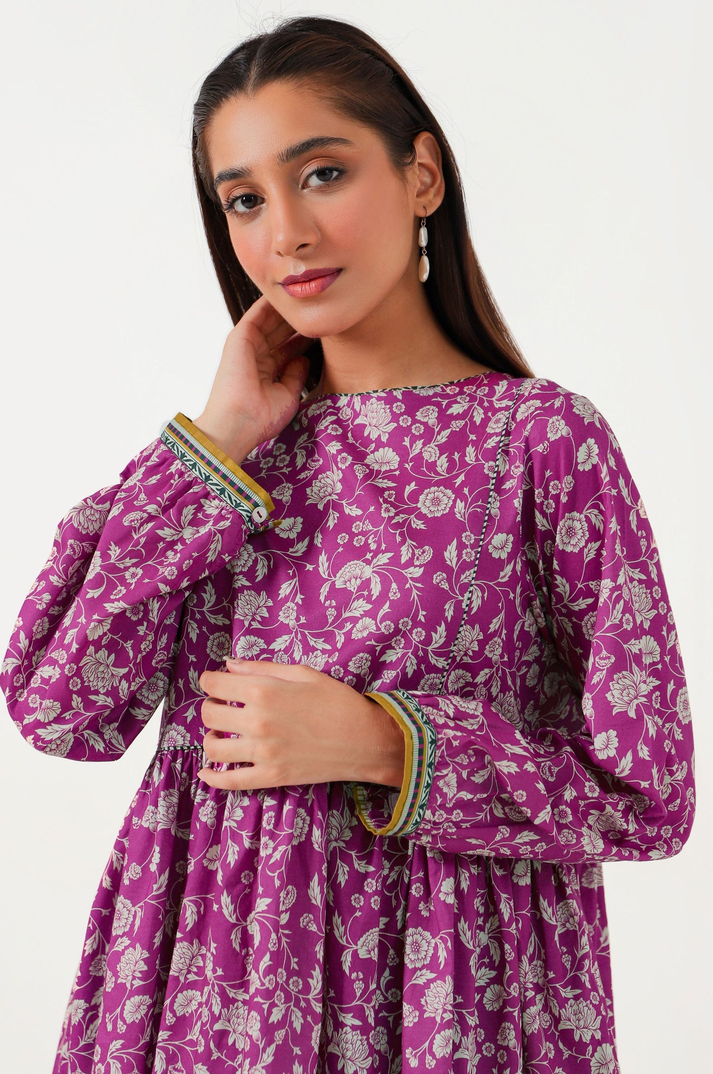 Unstitched 1 Piece Printed Lawn Shirt