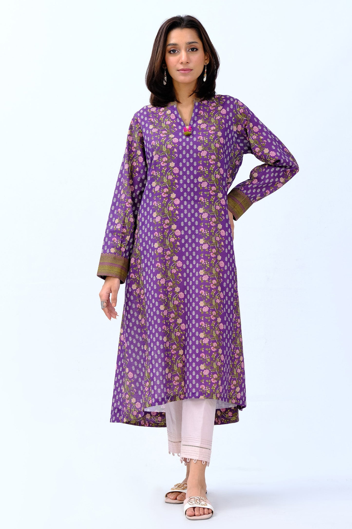 Unstitched 1 Piece Printed Khaddar Shirt