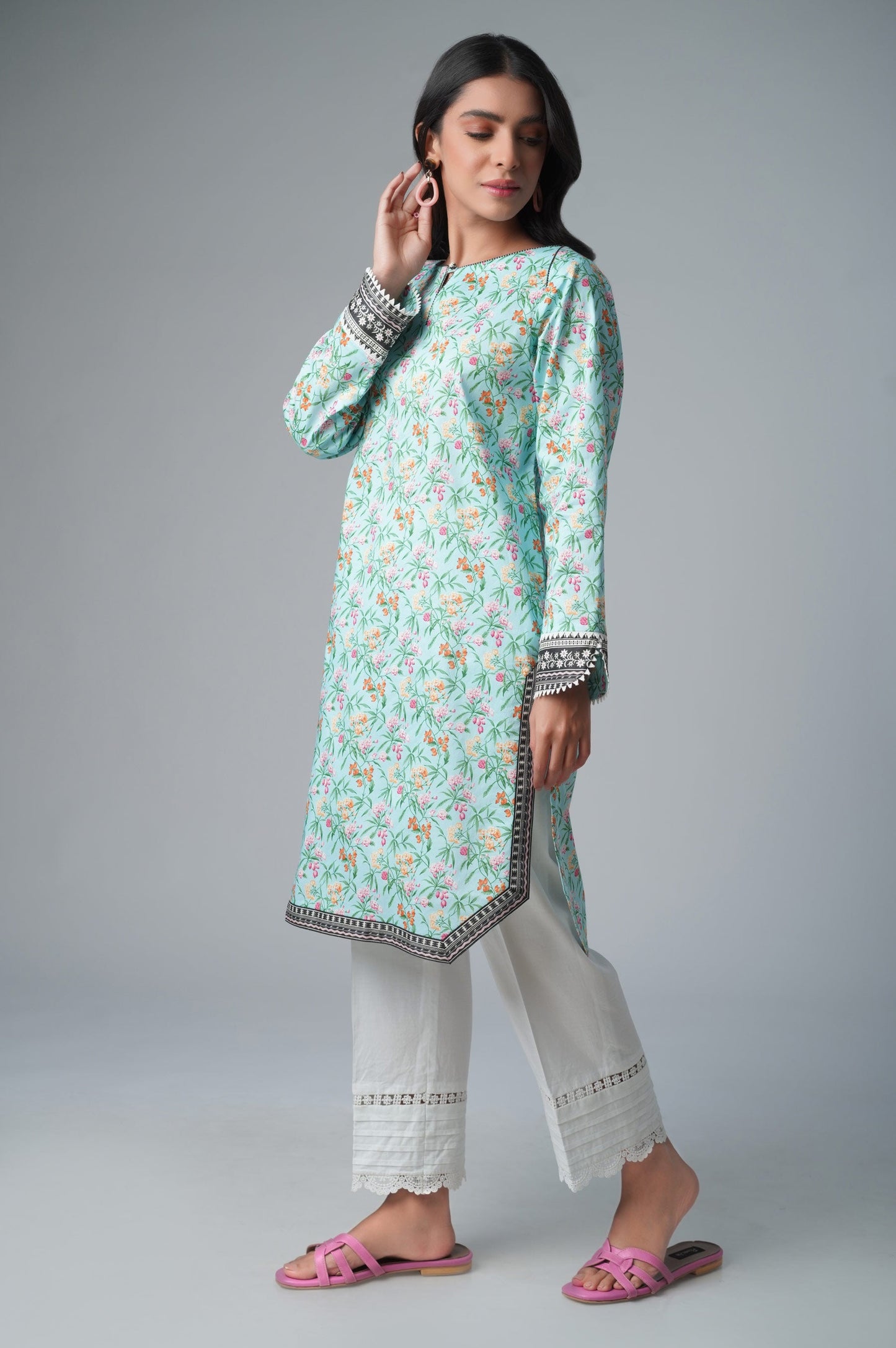Unstitched 1 Piece Printed Lawn Shirt