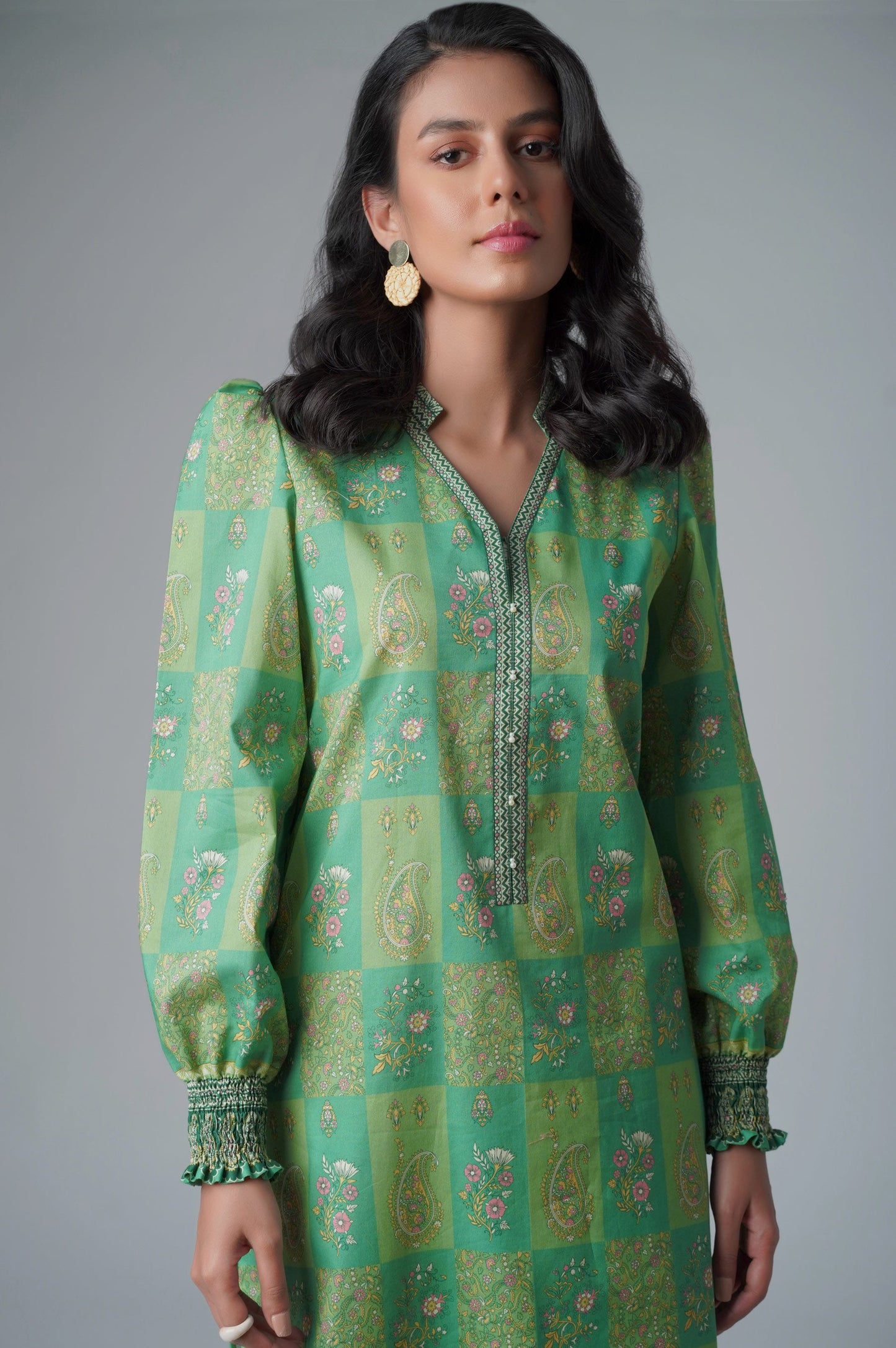 Unstitched 1 Piece Printed Lawn Shirt