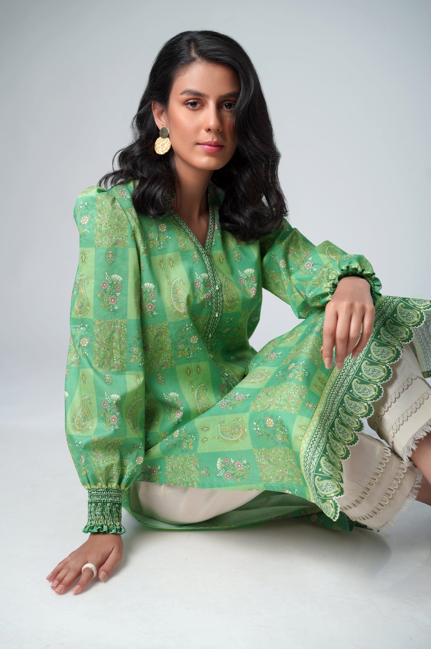 Unstitched 1 Piece Printed Lawn Shirt