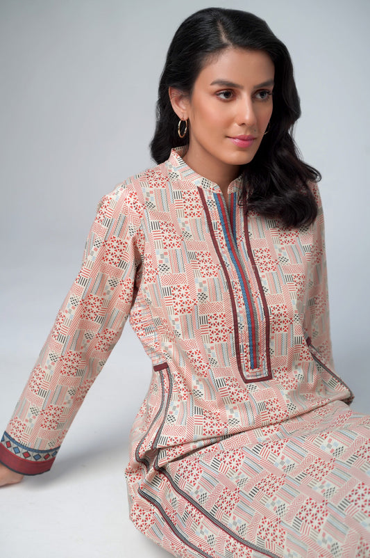 Unstitched 1 Piece Printed Lawn Shirt