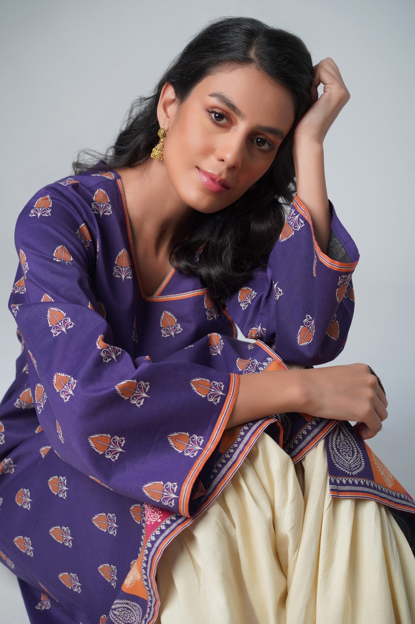 Unstitched 1 Piece Printed Lawn Shirt