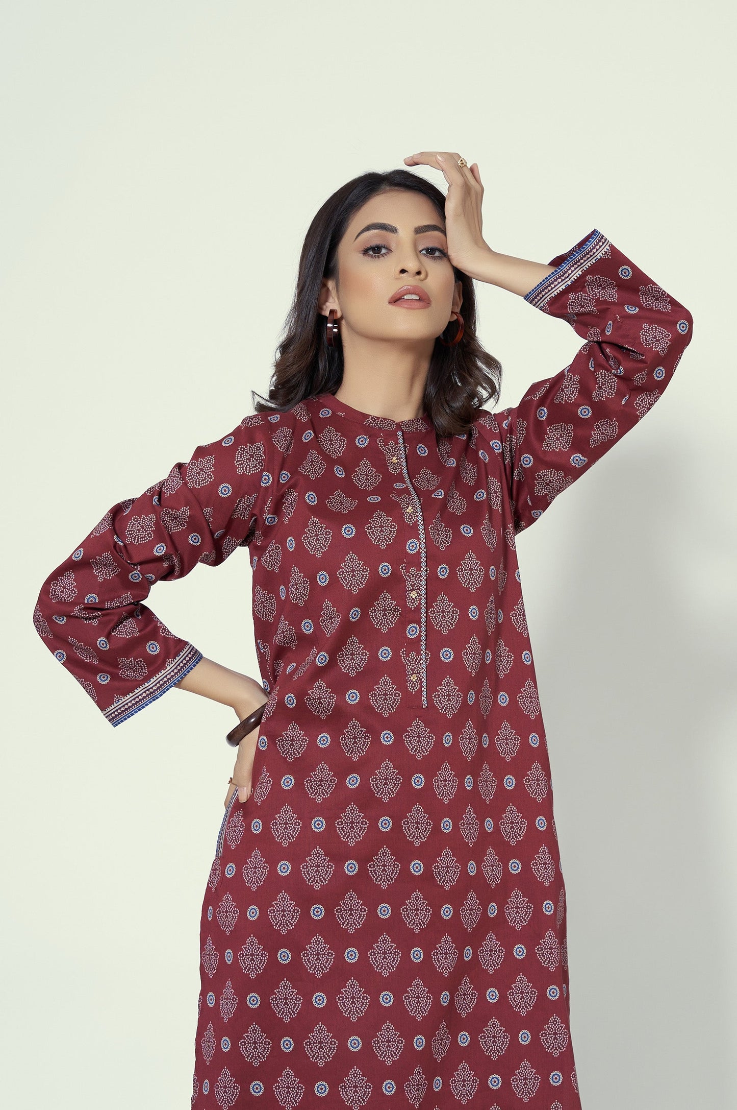 Unstitched 1 Piece Printed Lawn Shirt