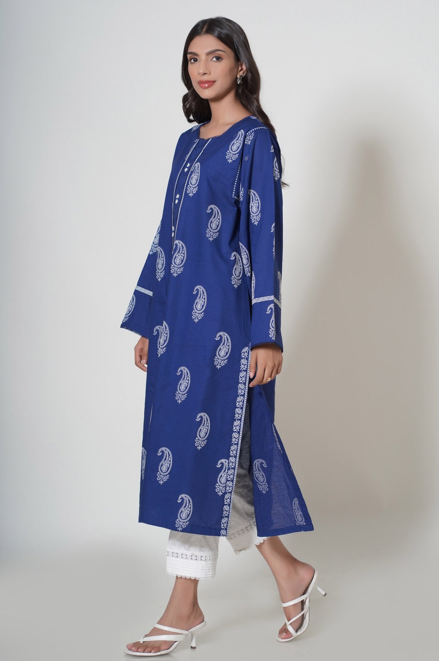 Unstitched 1 Piece Puff Printed Cambric Shirt