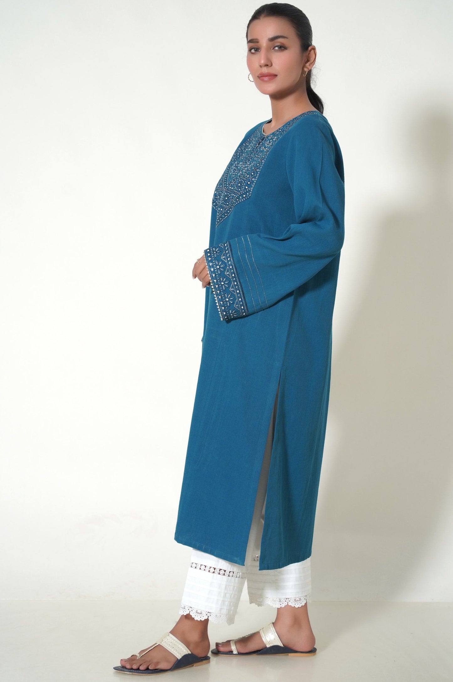 Unstitched 1 Piece Embroidered Cottel Shirt