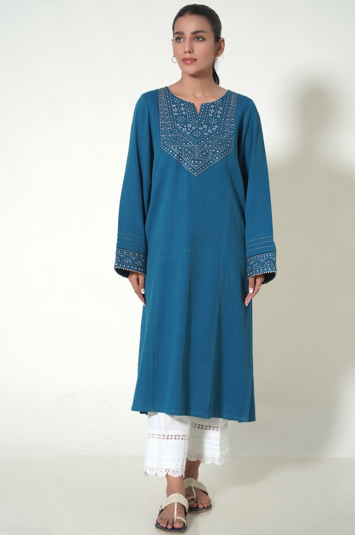 Unstitched 1 Piece Embroidered Cottel Shirt