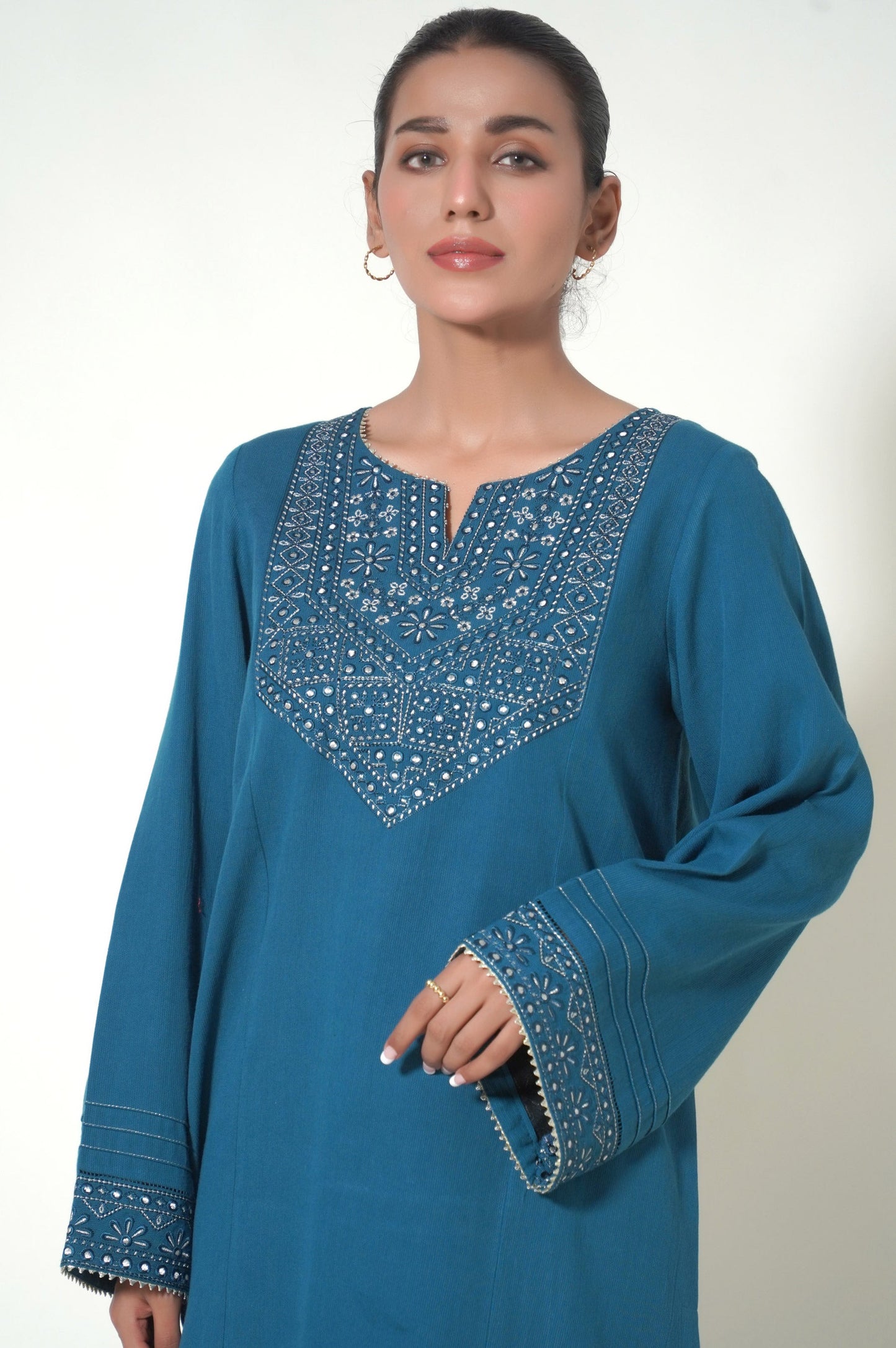 Unstitched 1 Piece Embroidered Cottel Shirt