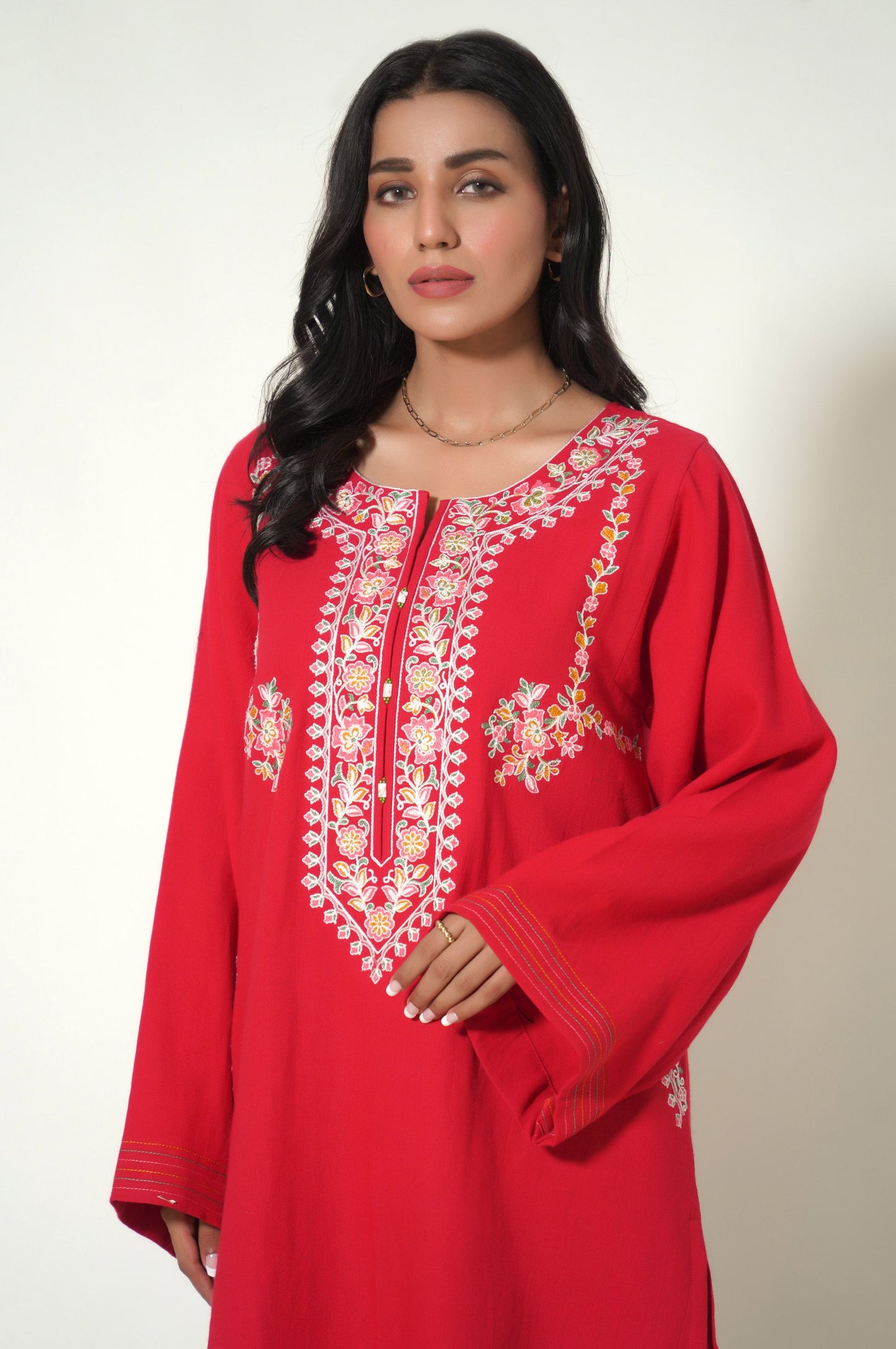 Unstitched 1 Piece Embroidered Cottel Shirt